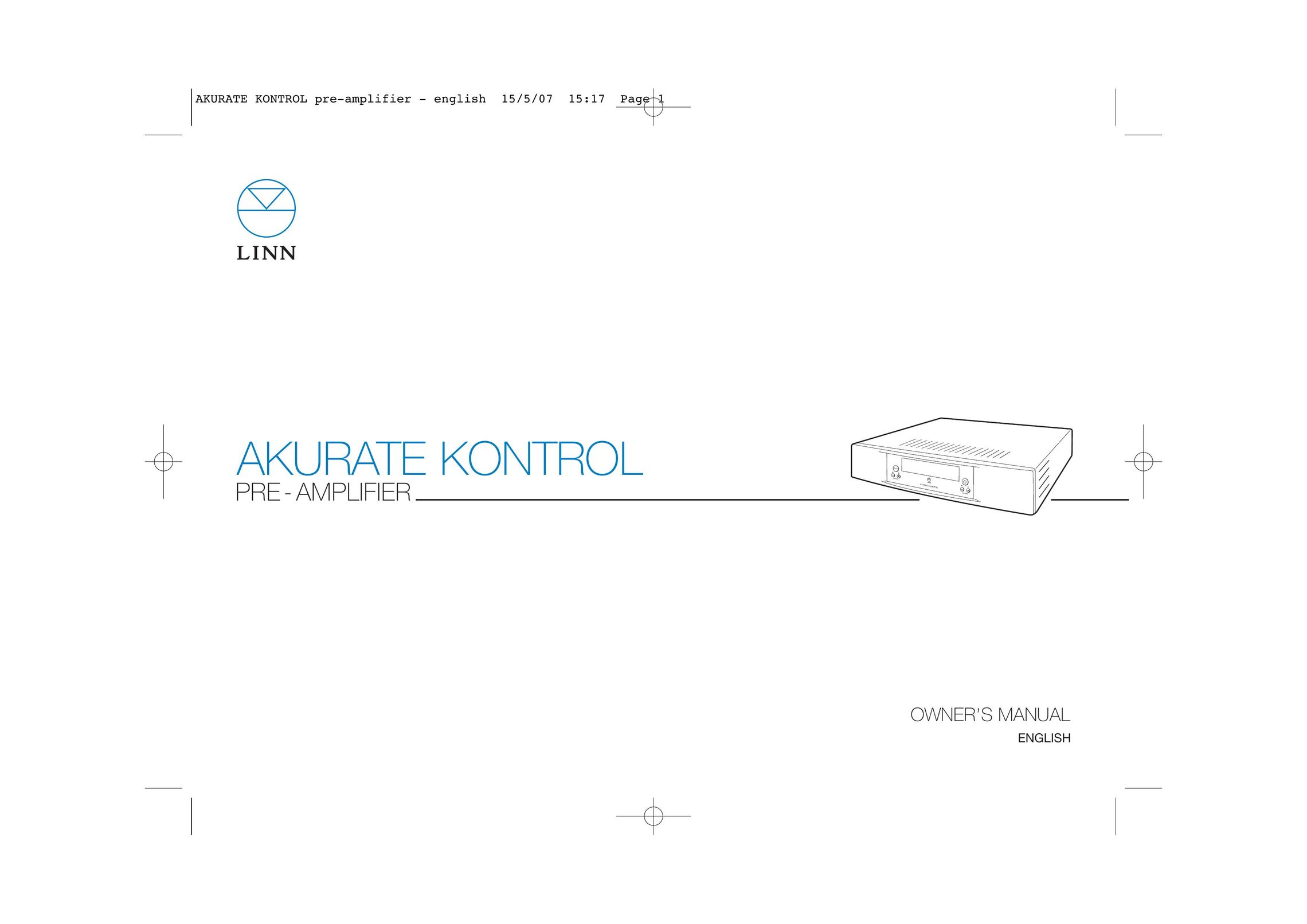 Linn Akurate Kontrol Pre-Amplifier Stereo Amplifier User Manual
