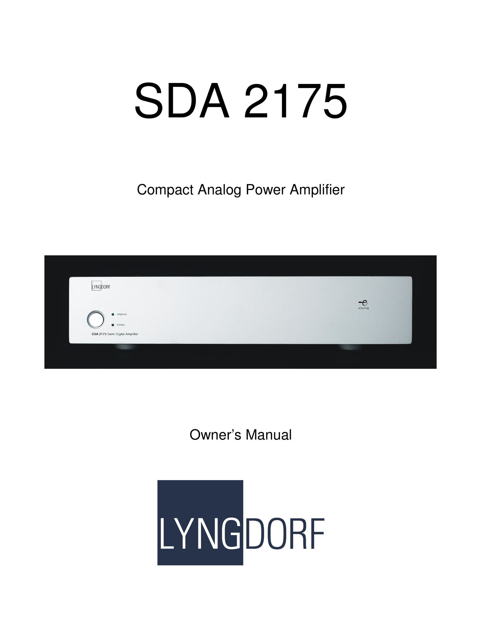 Lyngdorf Audio SDA 2175 Stereo Amplifier User Manual