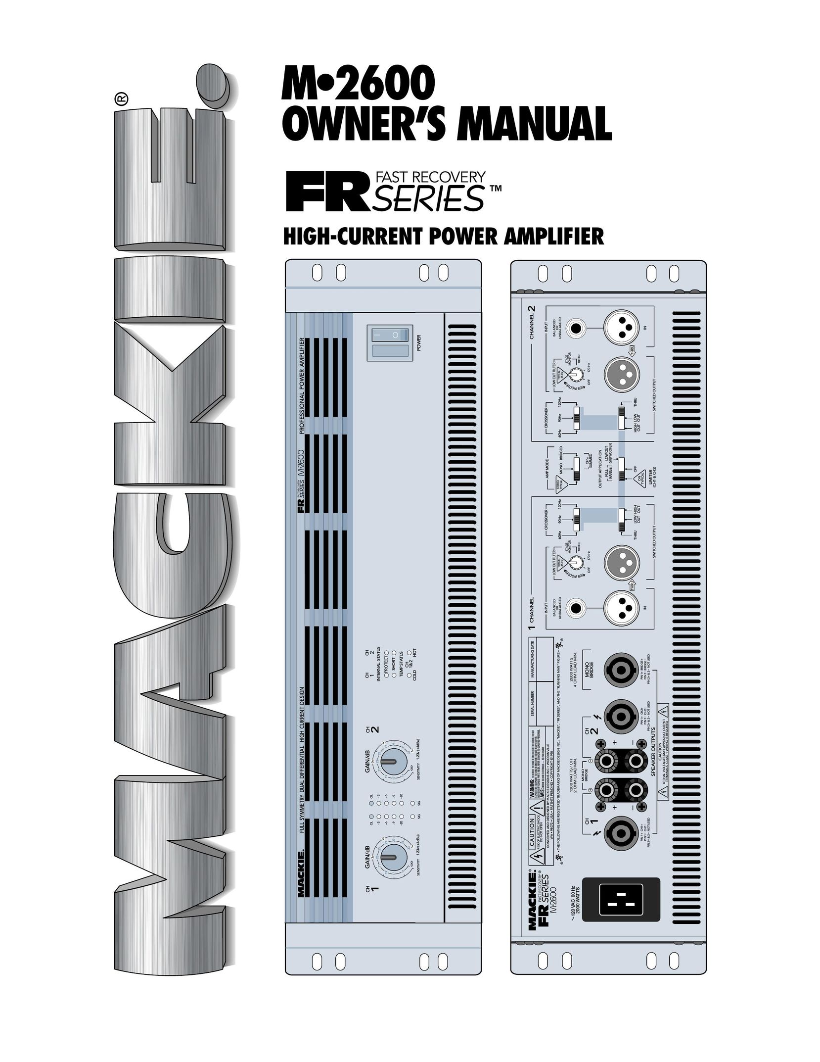 Mackie M2600 Stereo Amplifier User Manual