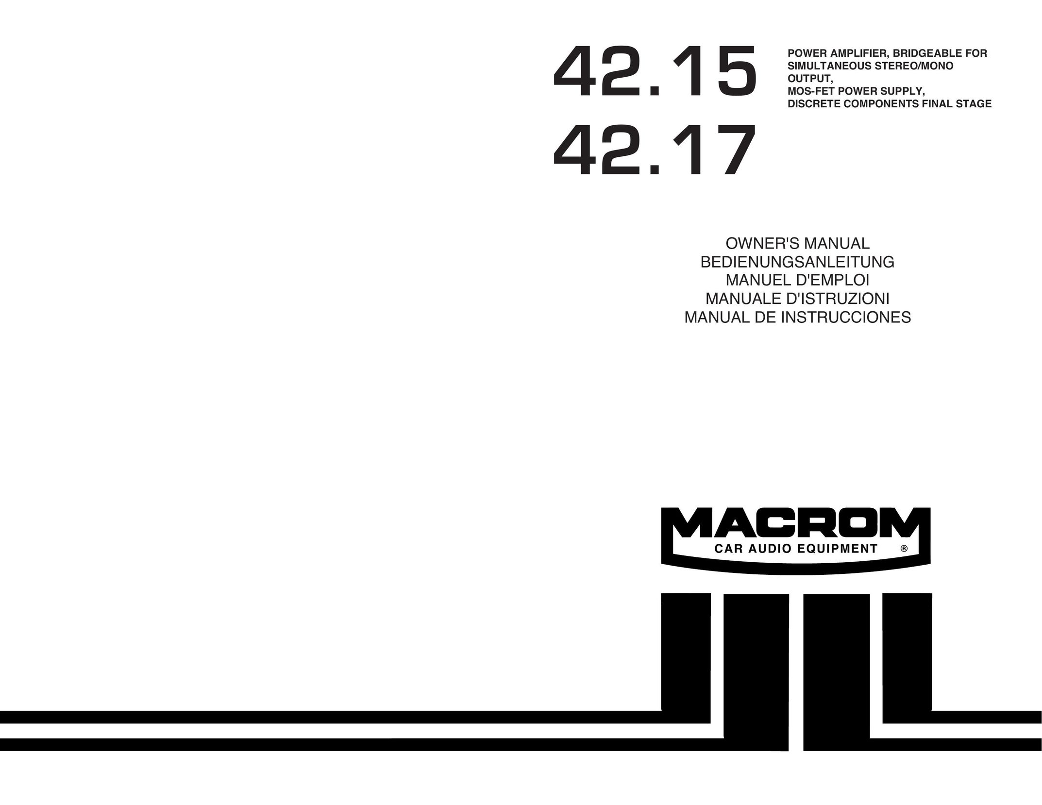 Macrom 42.15 Stereo Amplifier User Manual