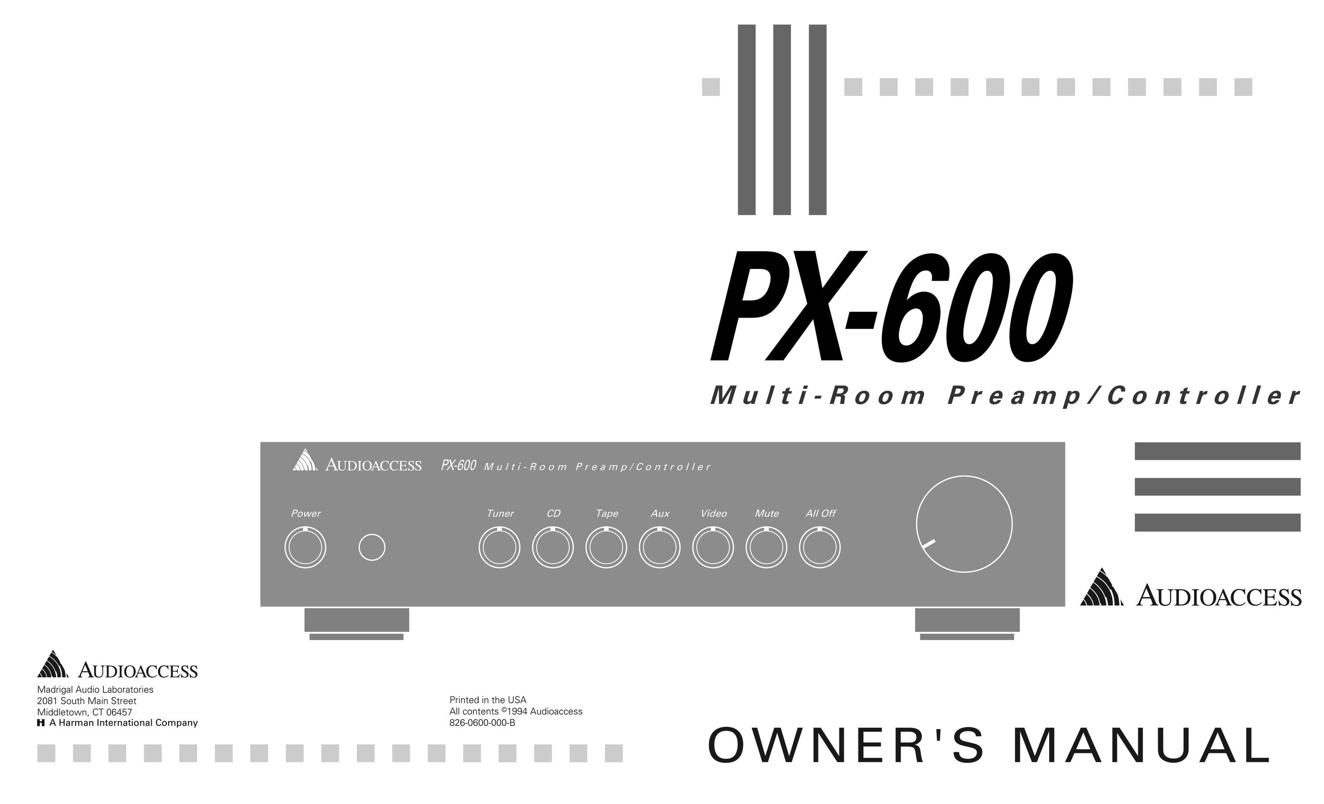 Madrigal Imaging PX-600 Stereo Amplifier User Manual