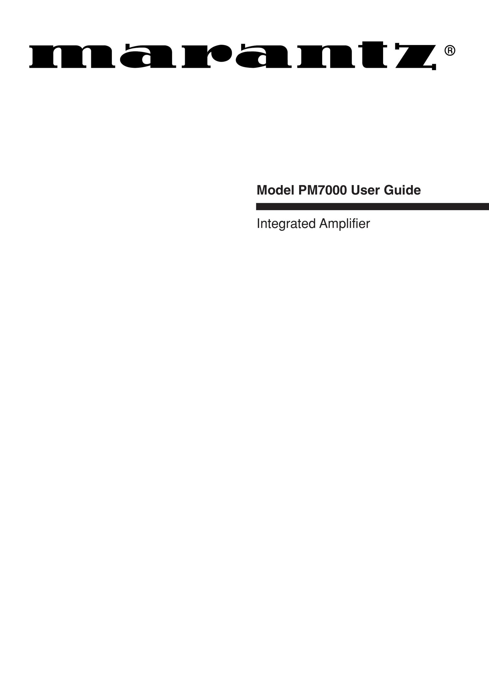 Marantz PM7000 Stereo Amplifier User Manual