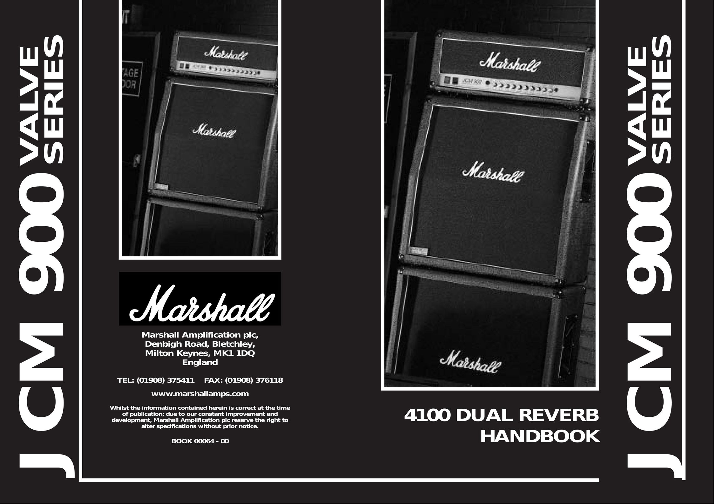 Marshall Amplification 4100 (JCM900) H Stereo Amplifier User Manual