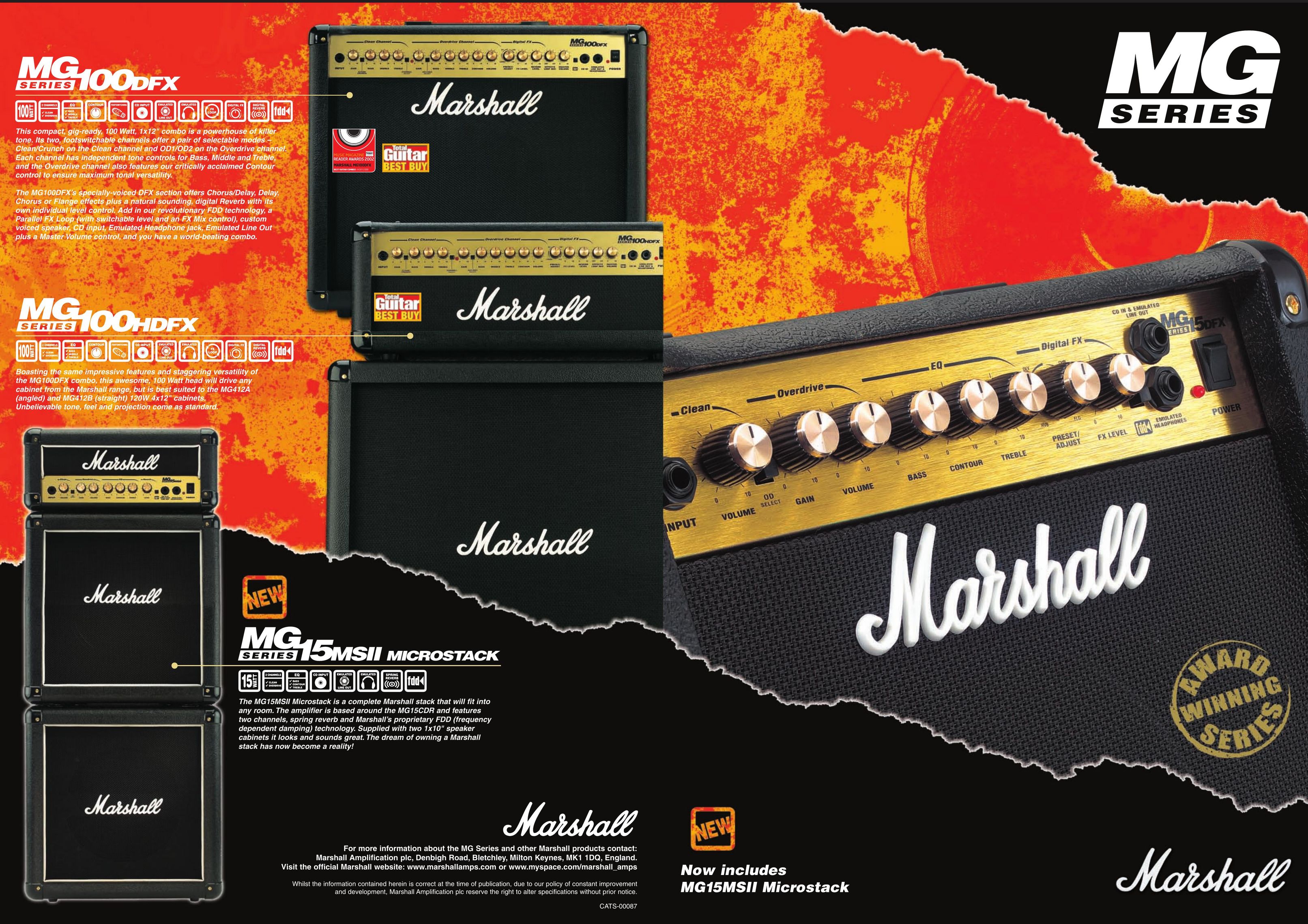 Marshall Amplification MG Series Stereo Amplifier User Manual