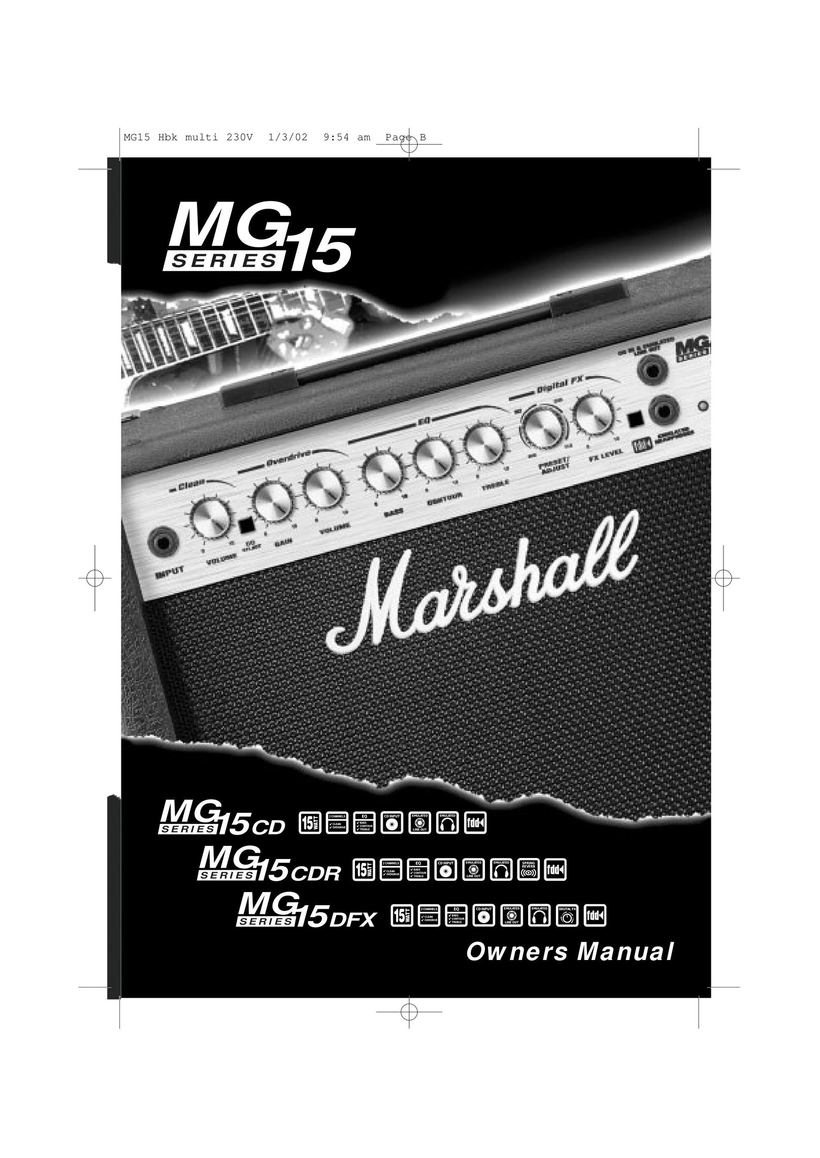 Marshall Amplification MG15 Series Stereo Amplifier User Manual