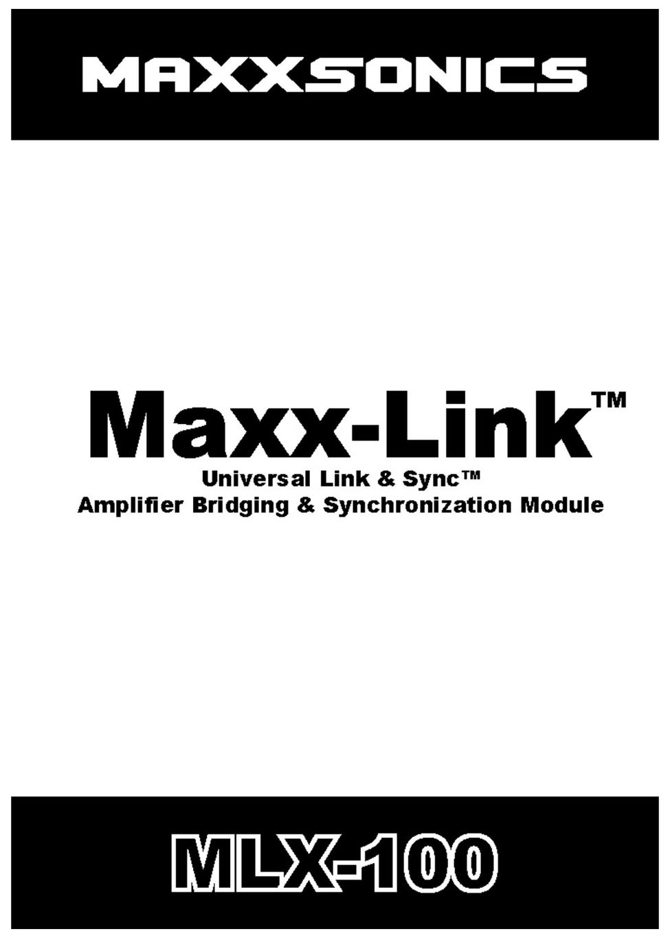 Maxxsonics MLX-100 Stereo Amplifier User Manual