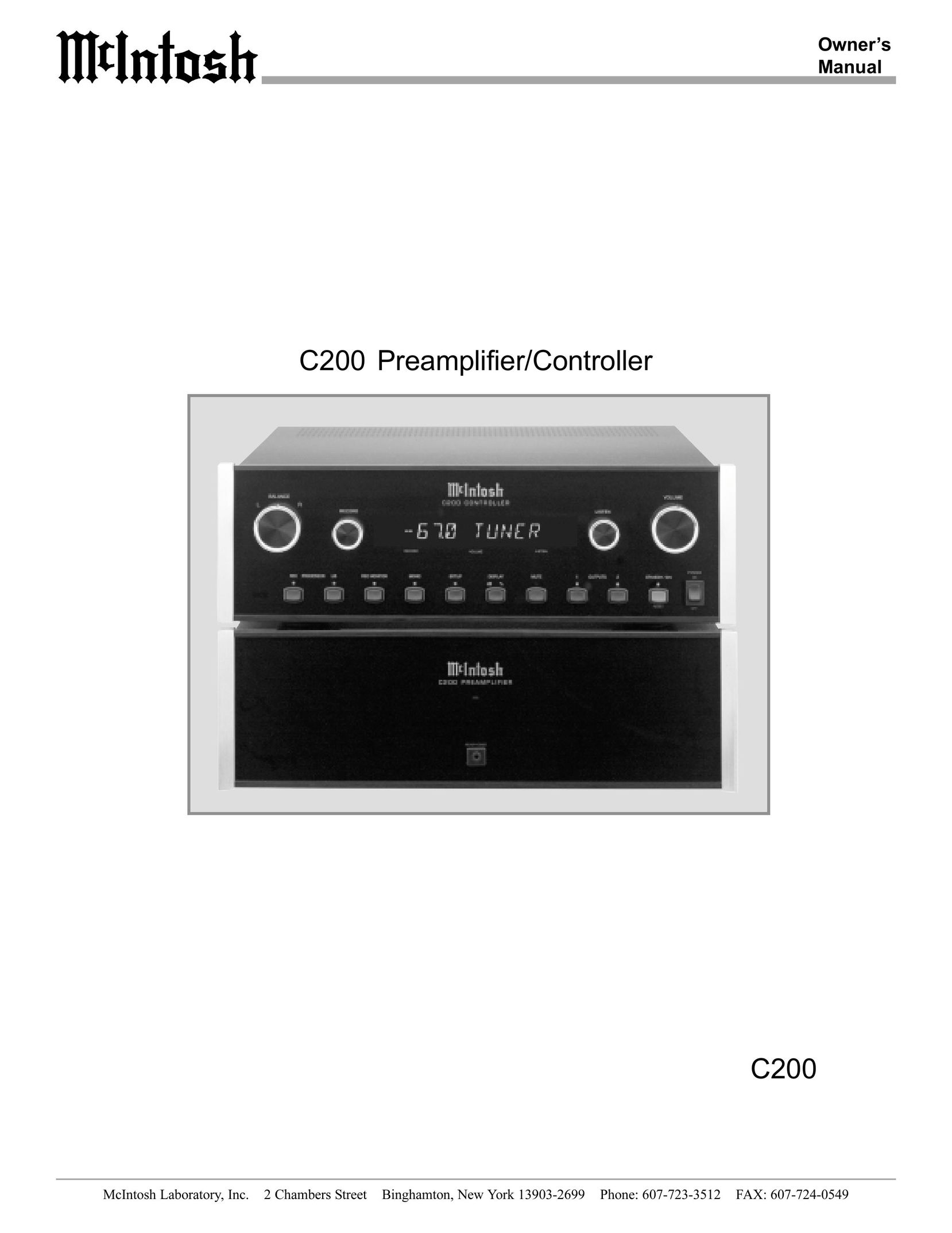 McIntosh C200 Stereo Amplifier User Manual