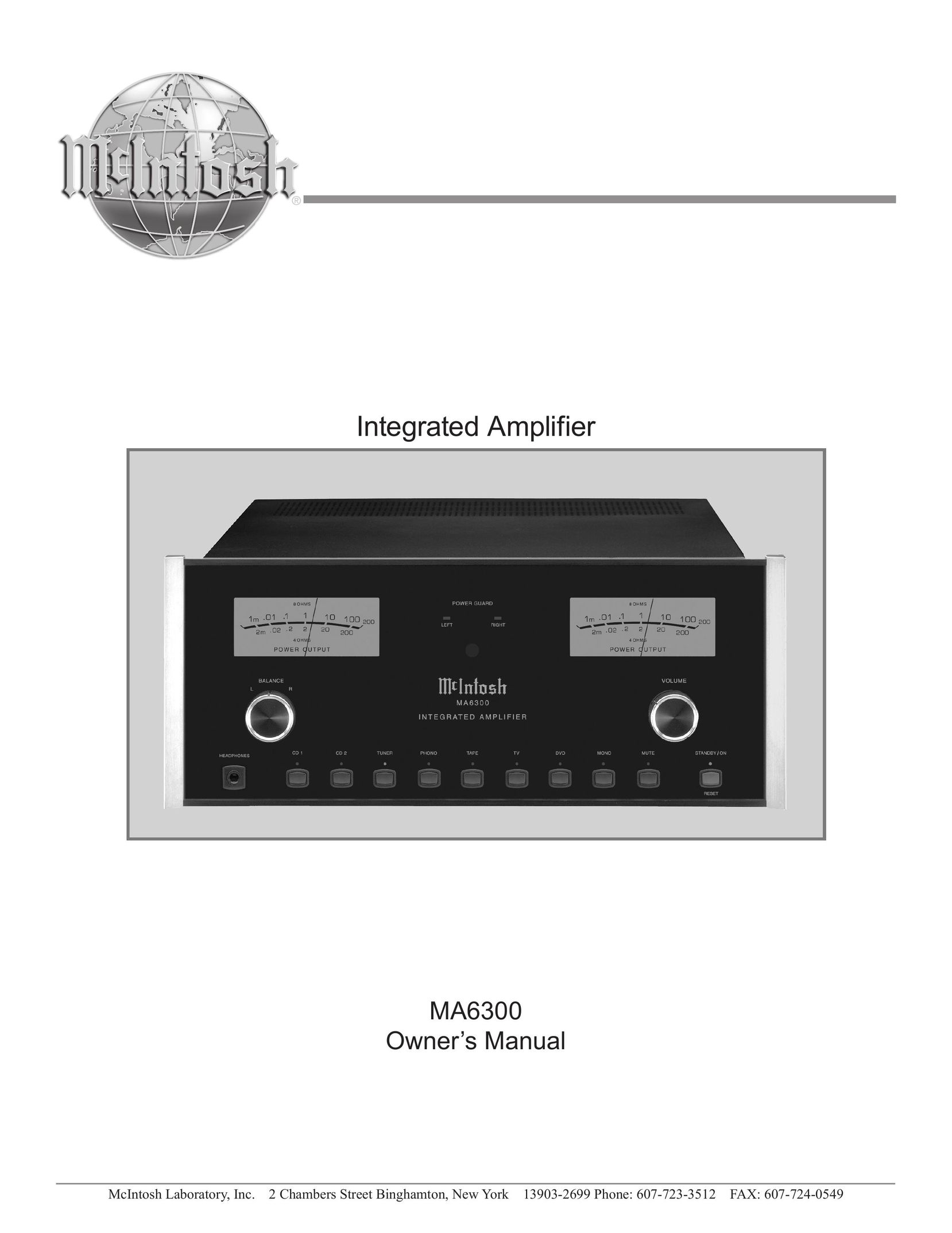 McIntosh MA6300 Stereo Amplifier User Manual