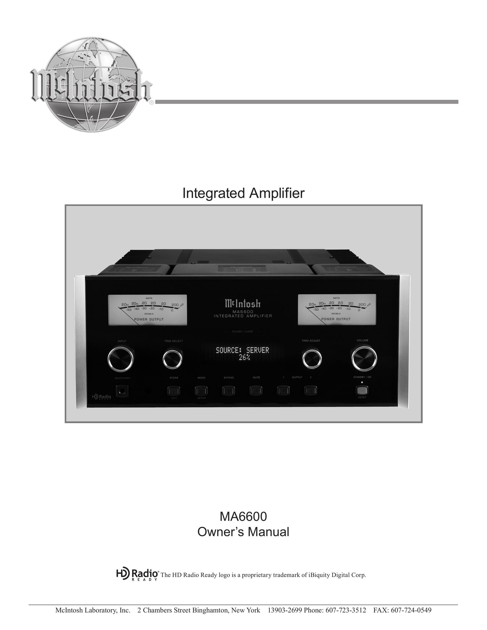 McIntosh MA6600 Stereo Amplifier User Manual