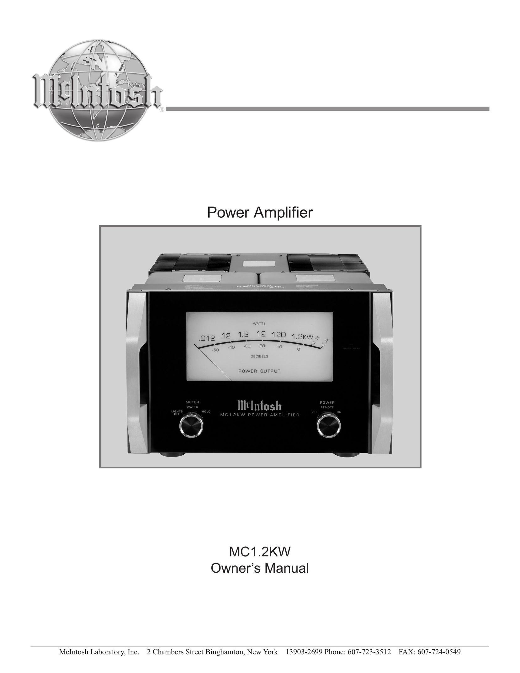 McIntosh MC1.2KW Stereo Amplifier User Manual