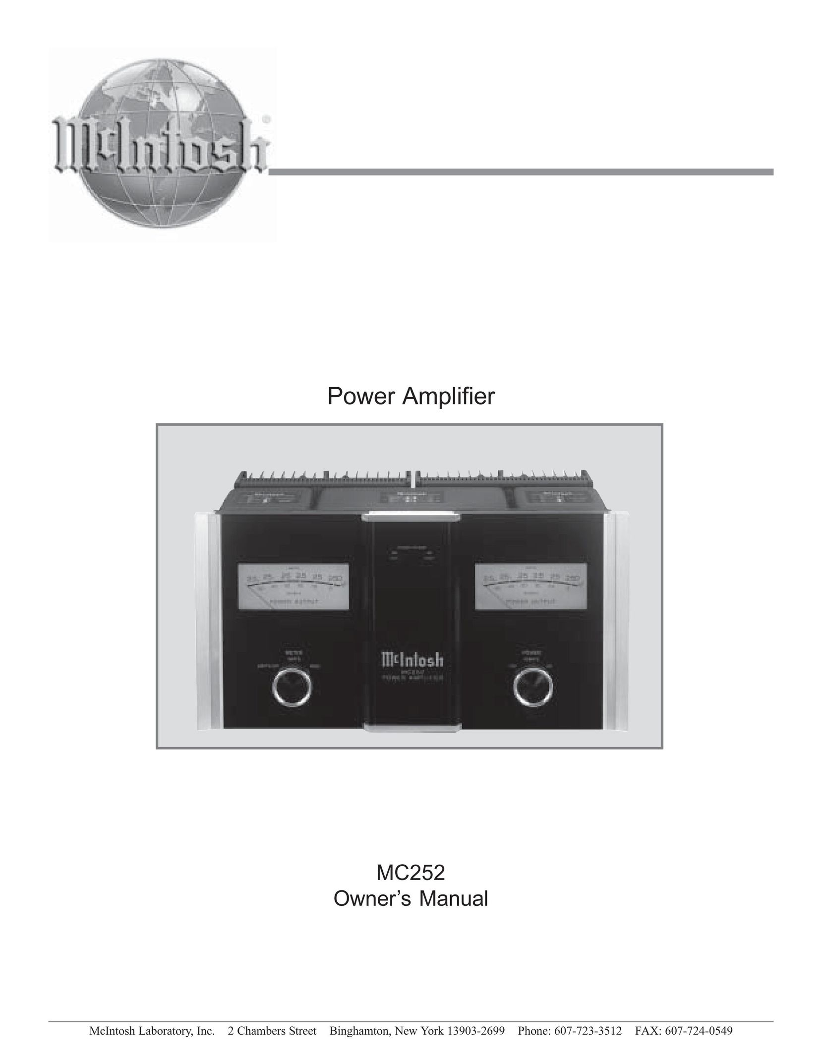 McIntosh MC252 Stereo Amplifier User Manual