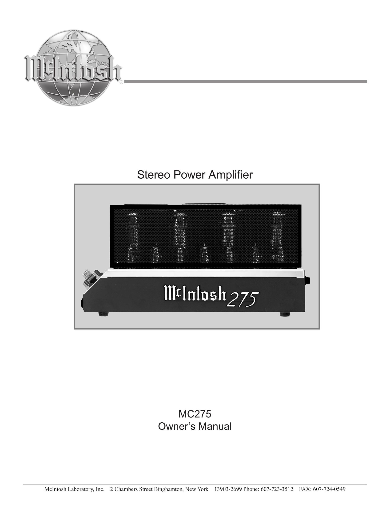 McIntosh MC275 Stereo Amplifier User Manual
