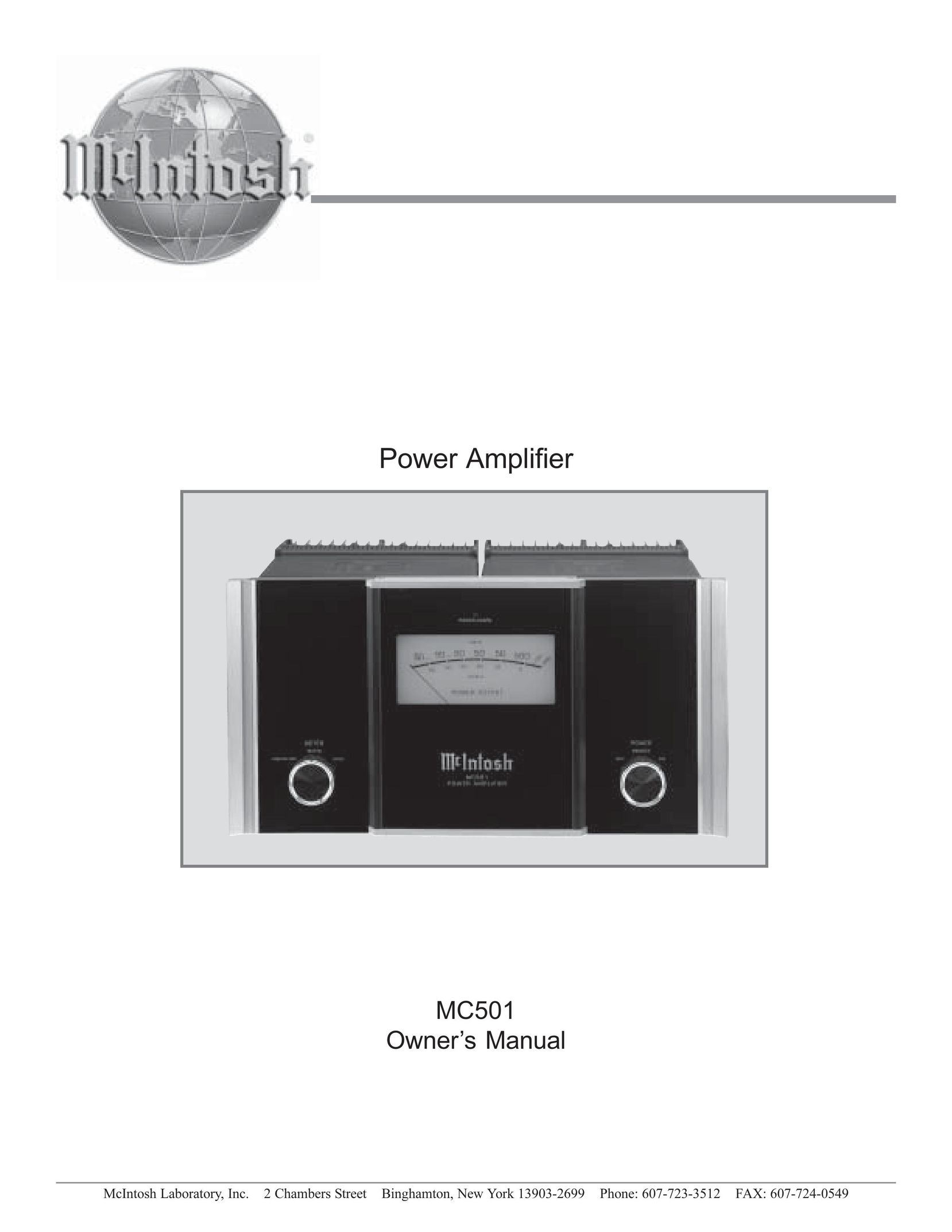 McIntosh MC501 Stereo Amplifier User Manual