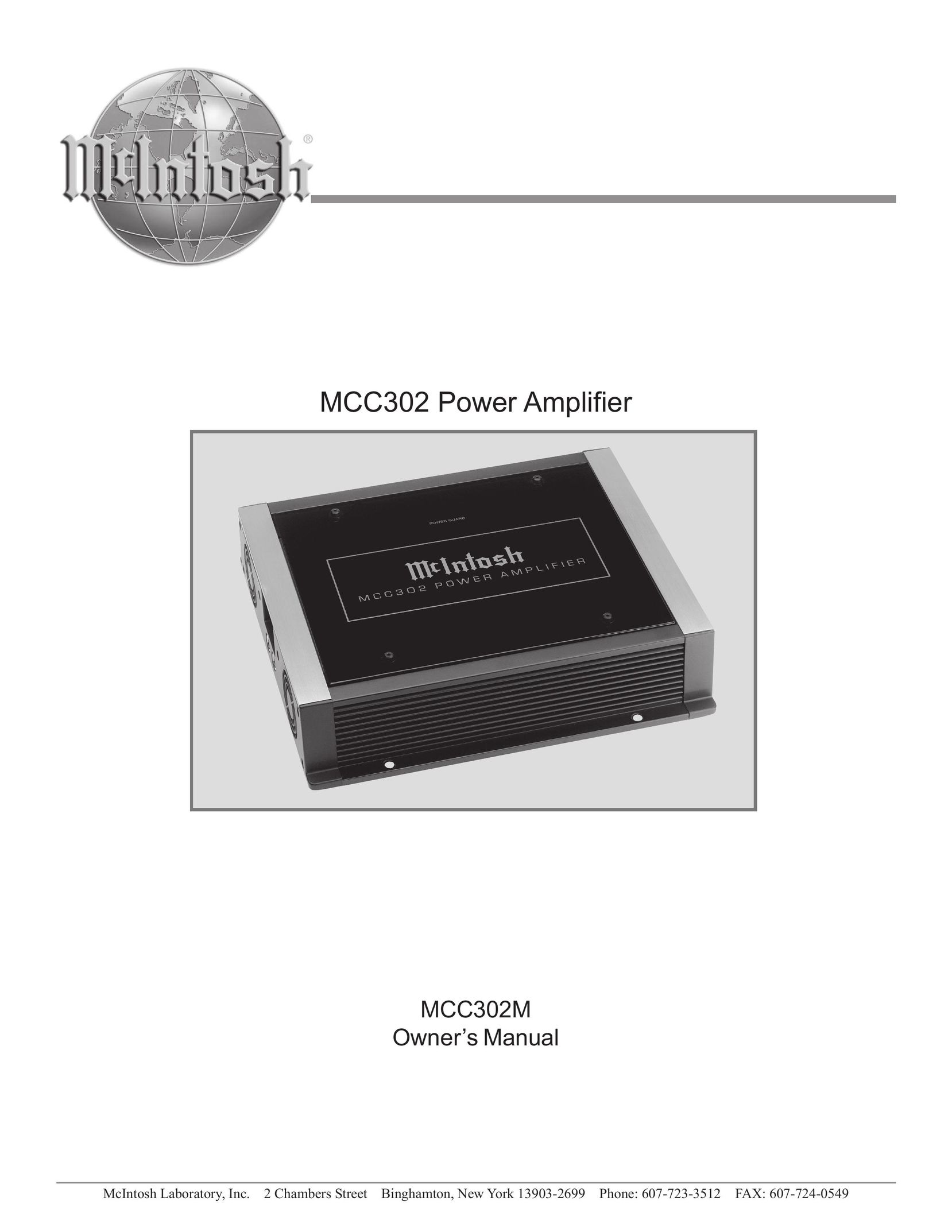 McIntosh MCC302M Stereo Amplifier User Manual