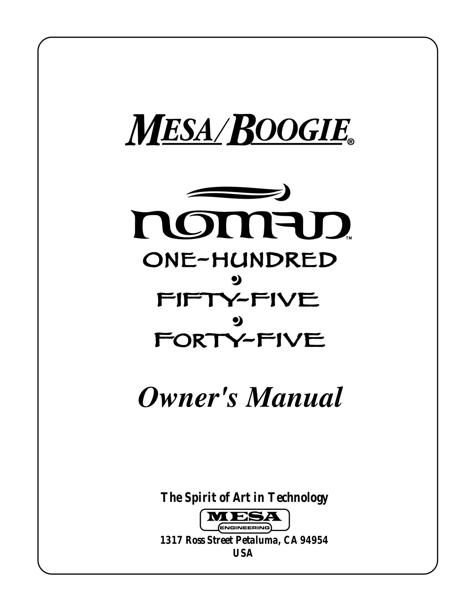 Mesa/Boogie 100 Stereo Amplifier User Manual