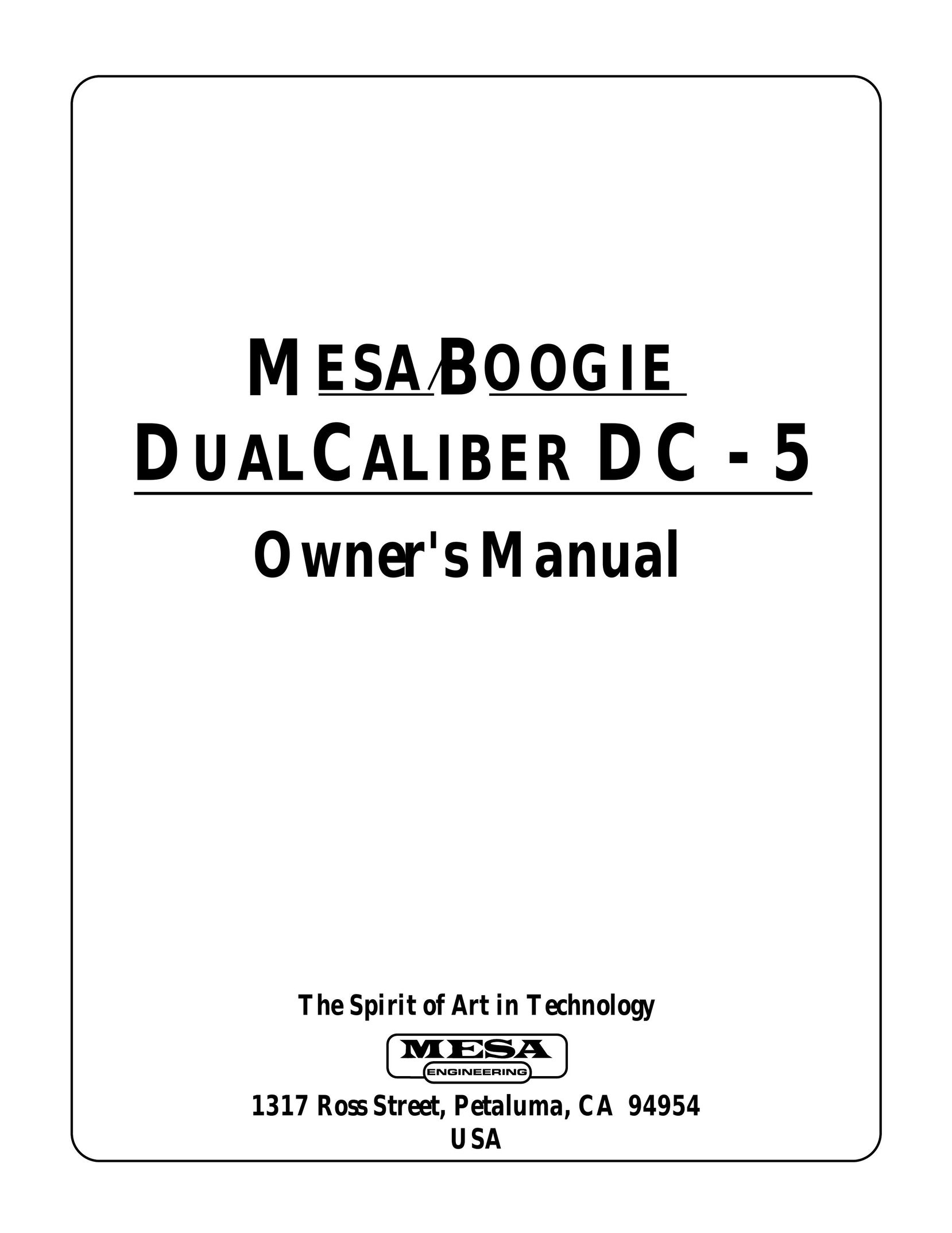 Mesa/Boogie DC5 Stereo Amplifier User Manual