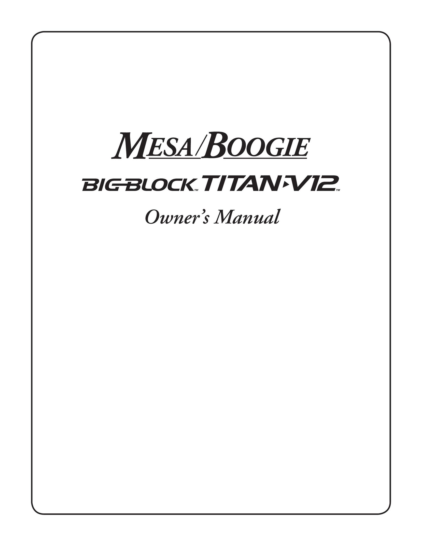 Mesa/Boogie TITAN V-12 Stereo Amplifier User Manual
