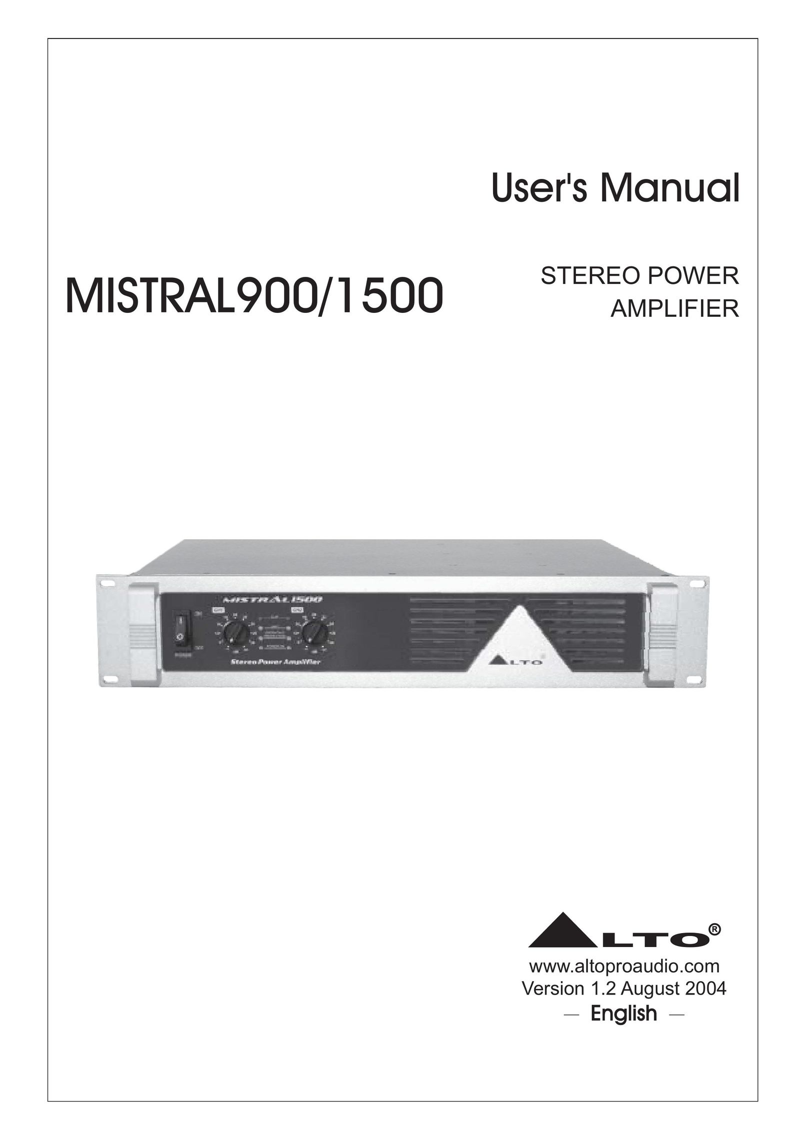 Mistral 900 Stereo Amplifier User Manual