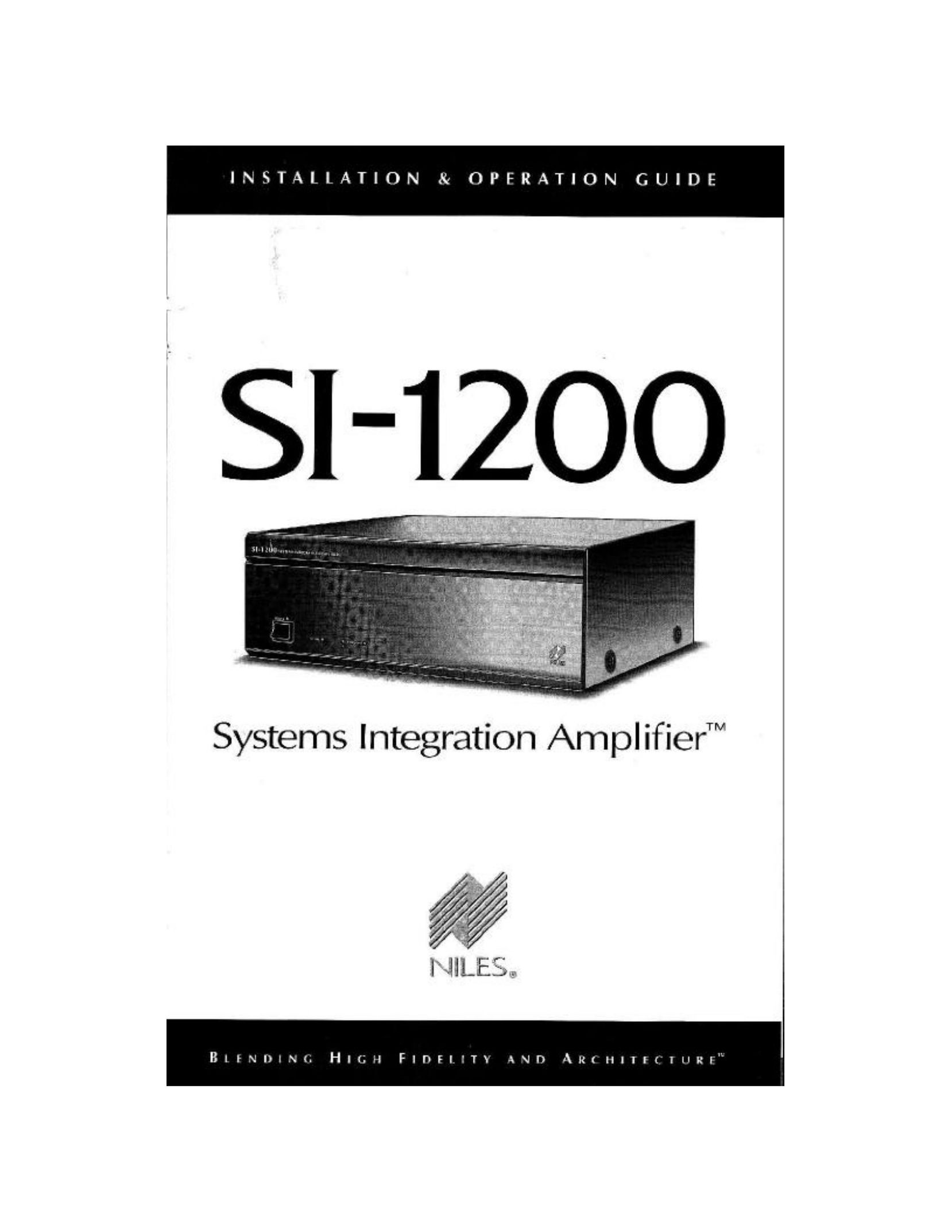 Niles Audio SI-1200 Stereo Amplifier User Manual