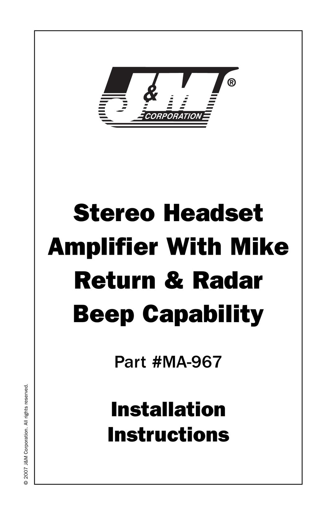 Nokia MA-967 Stereo Amplifier User Manual