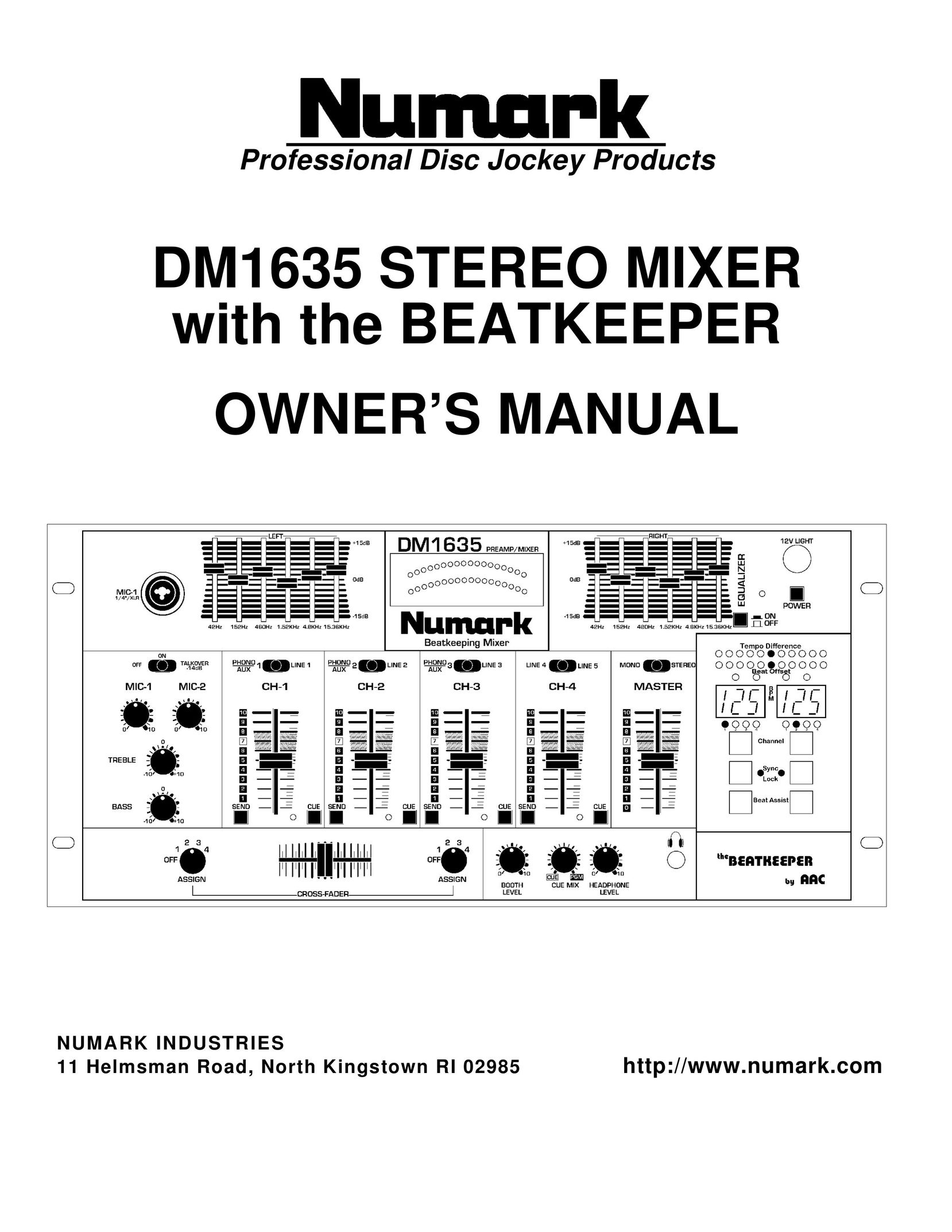 Numark Industries DM1635 Stereo Amplifier User Manual