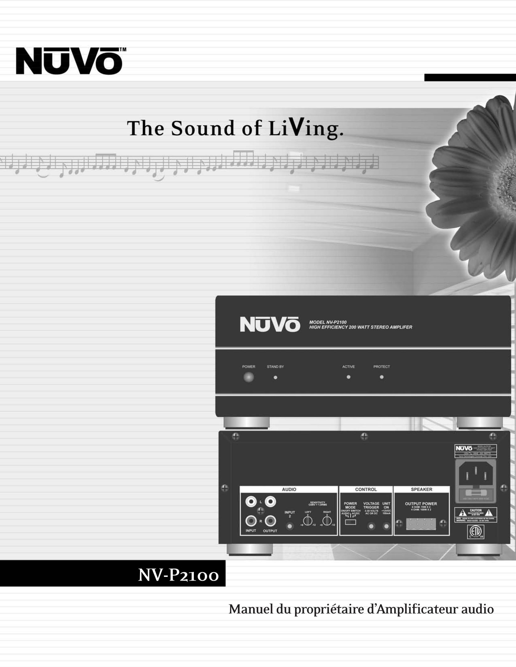 Nuvo NV-P2100 Stereo Amplifier User Manual
