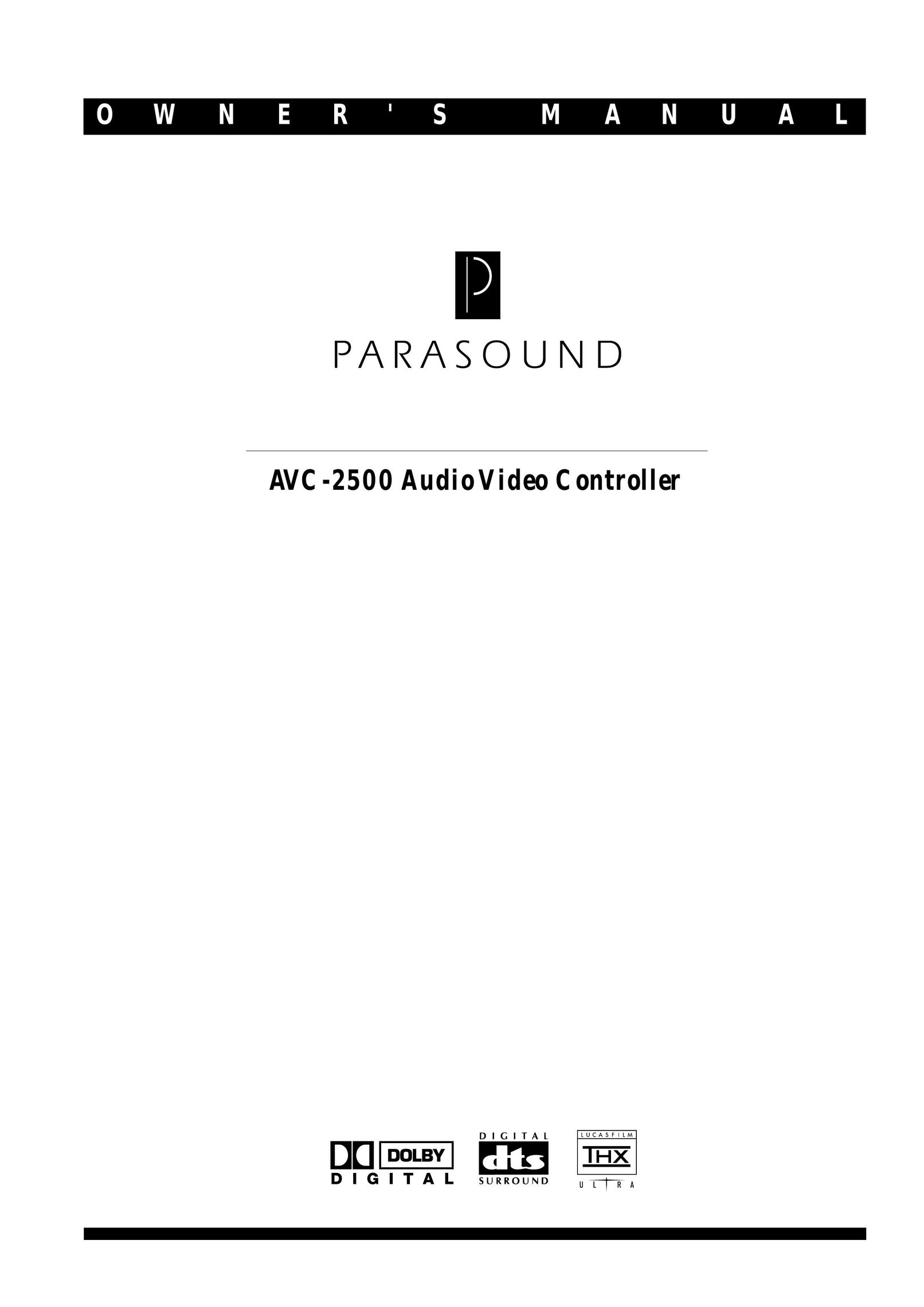 Parasound AVC-2500 Stereo Amplifier User Manual
