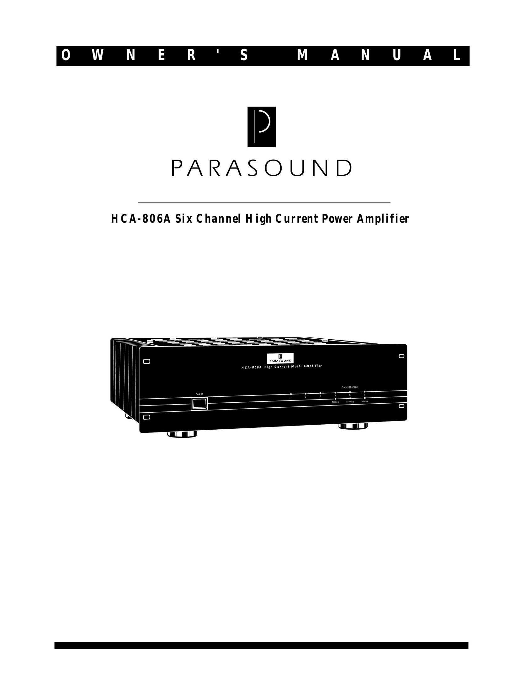 Parasound HCA 806A Stereo Amplifier User Manual