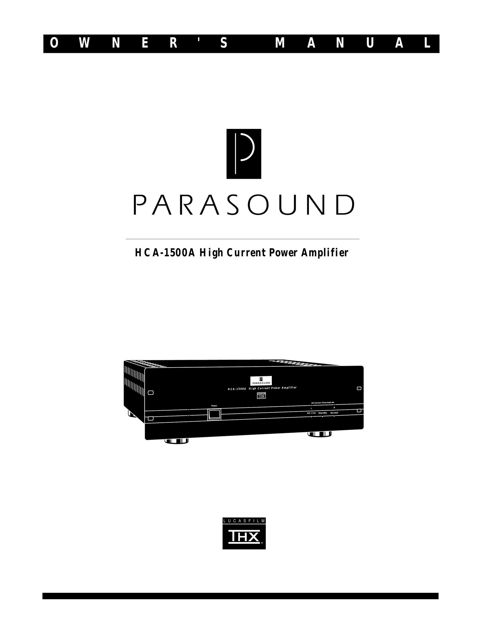 Parasound HCA-1500A Stereo Amplifier User Manual