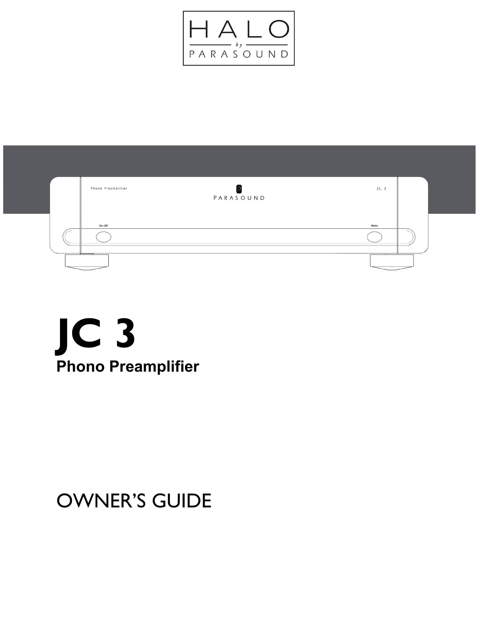 Parasound JC 3 Stereo Amplifier User Manual