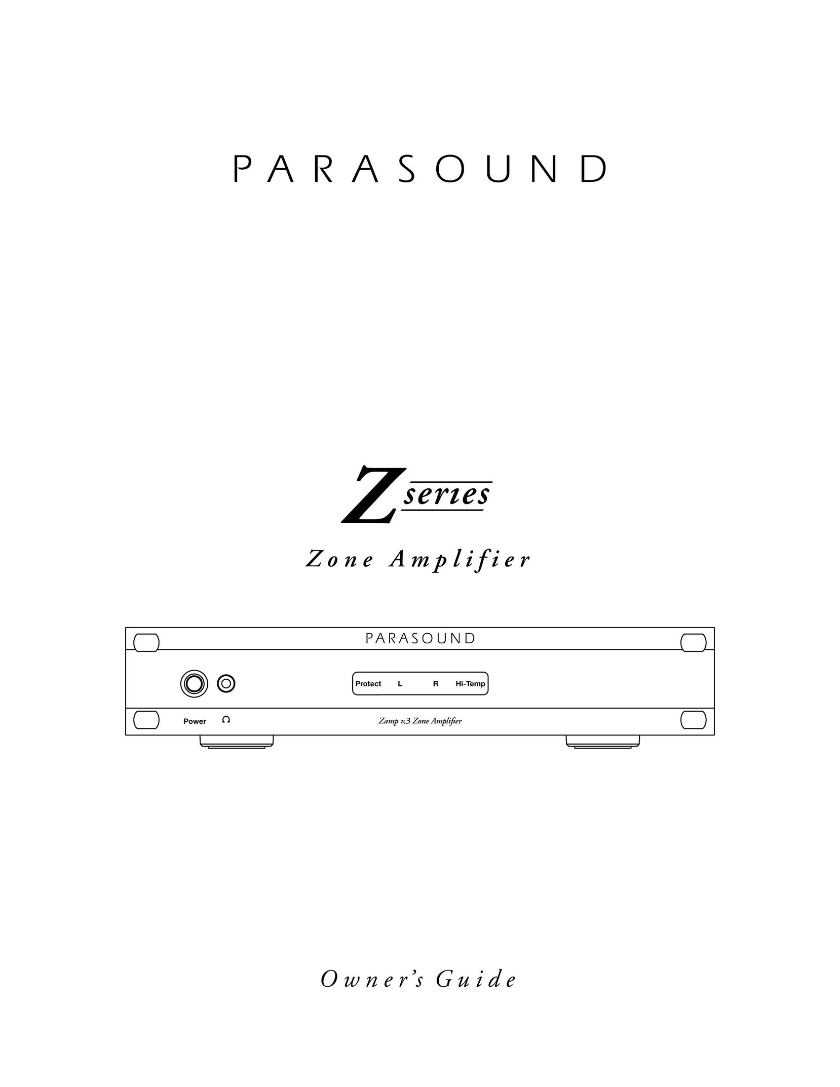 Parasound Zamp v.3 Stereo Amplifier User Manual