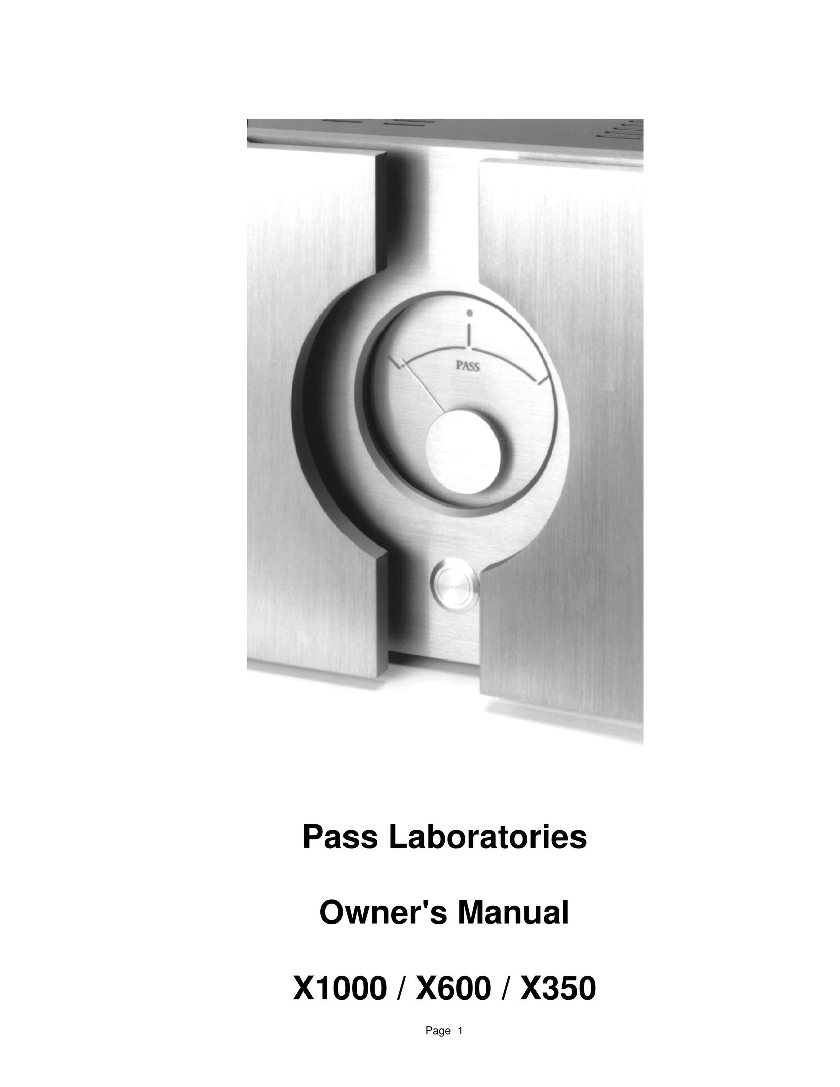 Pass Labs X1000 Stereo Amplifier User Manual