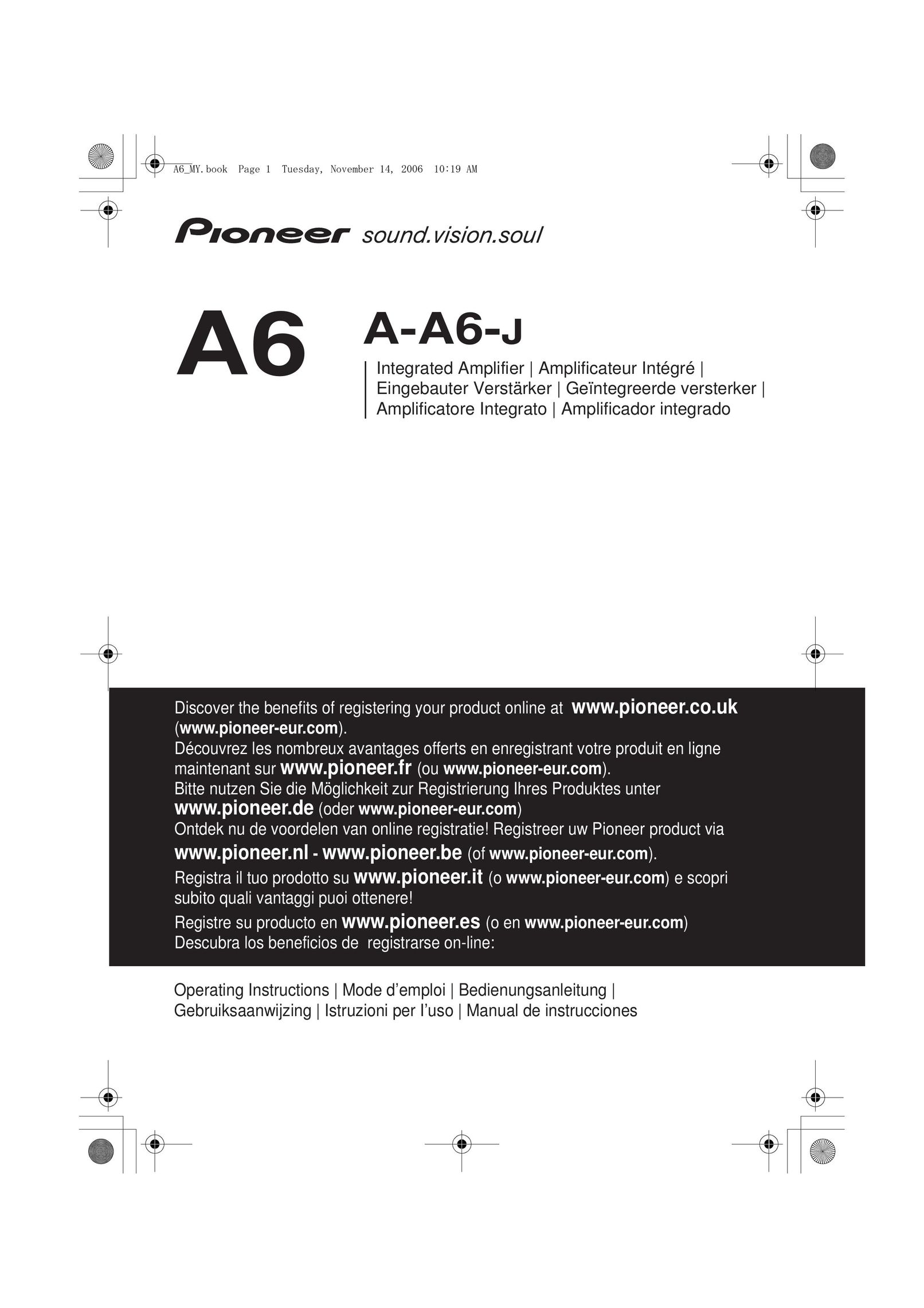 Pioneer A-A6-J Stereo Amplifier User Manual