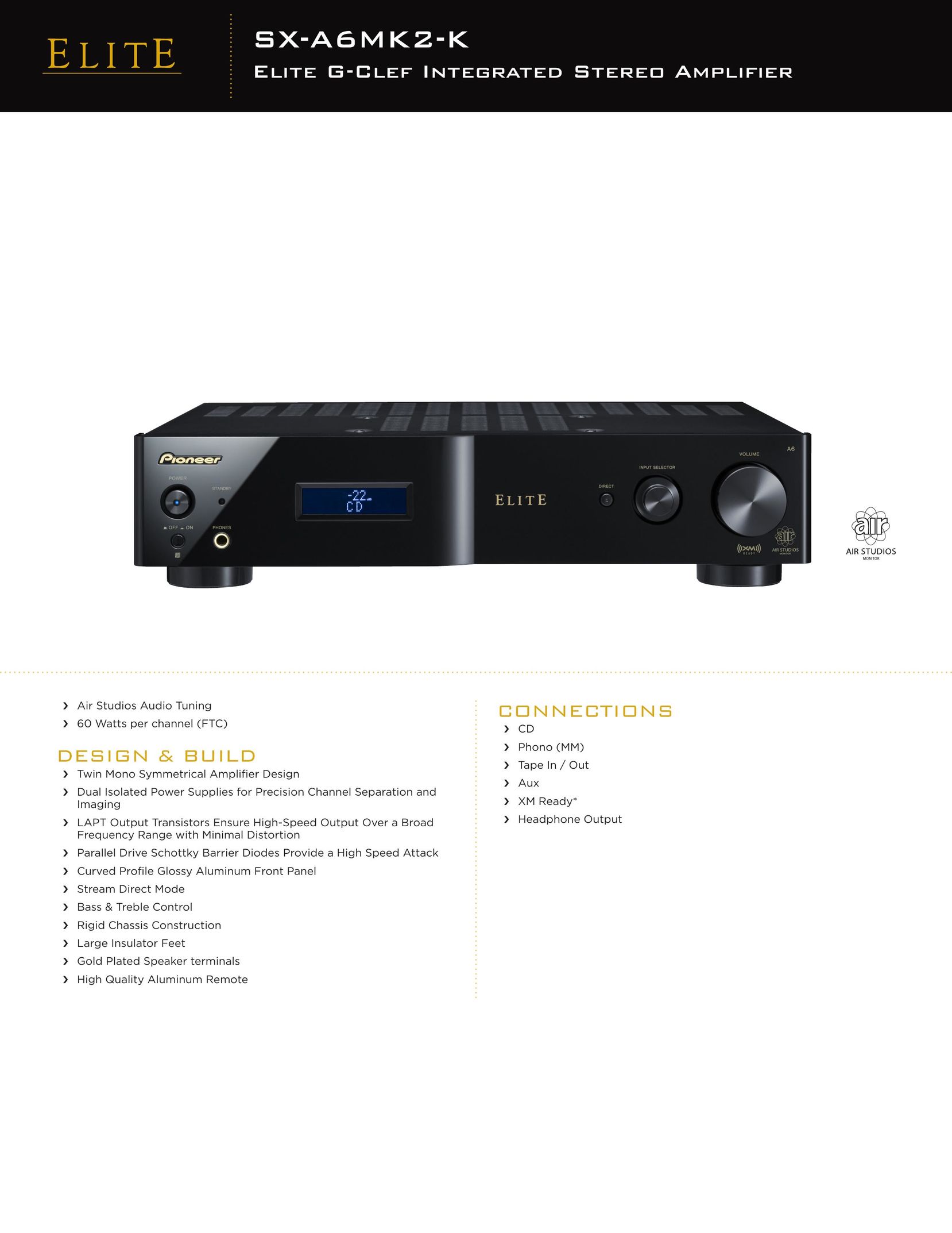 Pioneer SX-A6MK2-K Stereo Amplifier User Manual