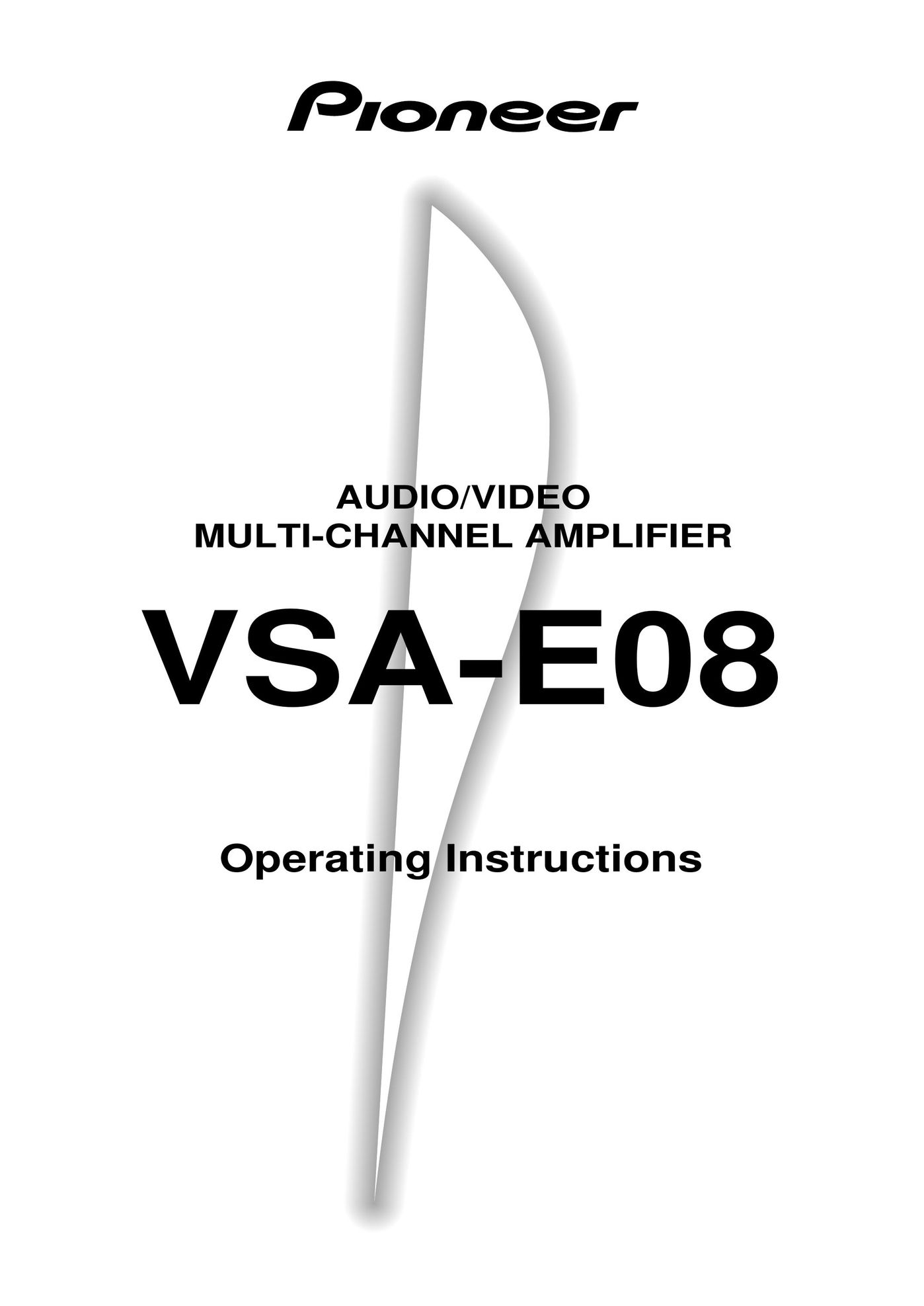 Pioneer vsa-e08 Stereo Amplifier User Manual