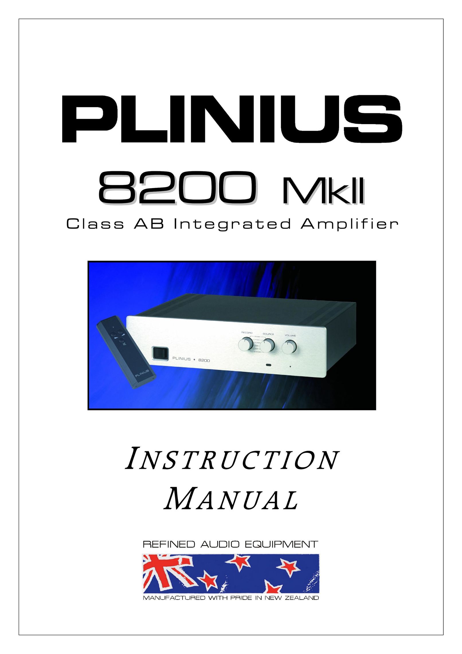 Plinius Audio 8200 MkII Stereo Amplifier User Manual