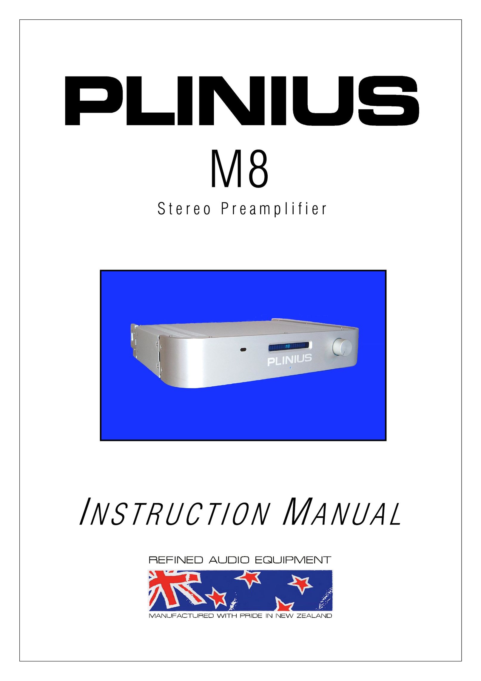 Plinius Audio M8 Stereo Amplifier User Manual
