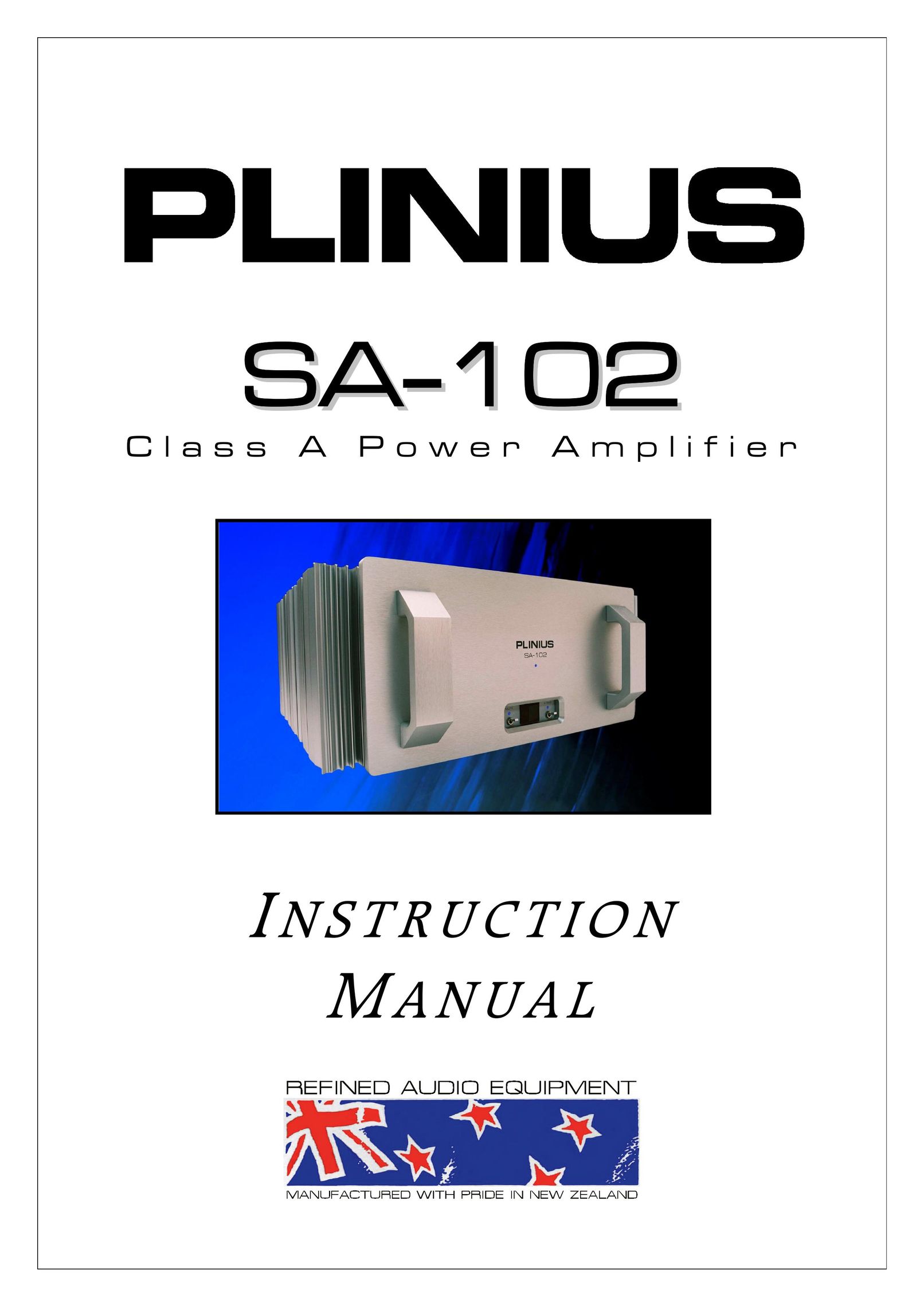 Plinius Audio SA-102 Stereo Amplifier User Manual