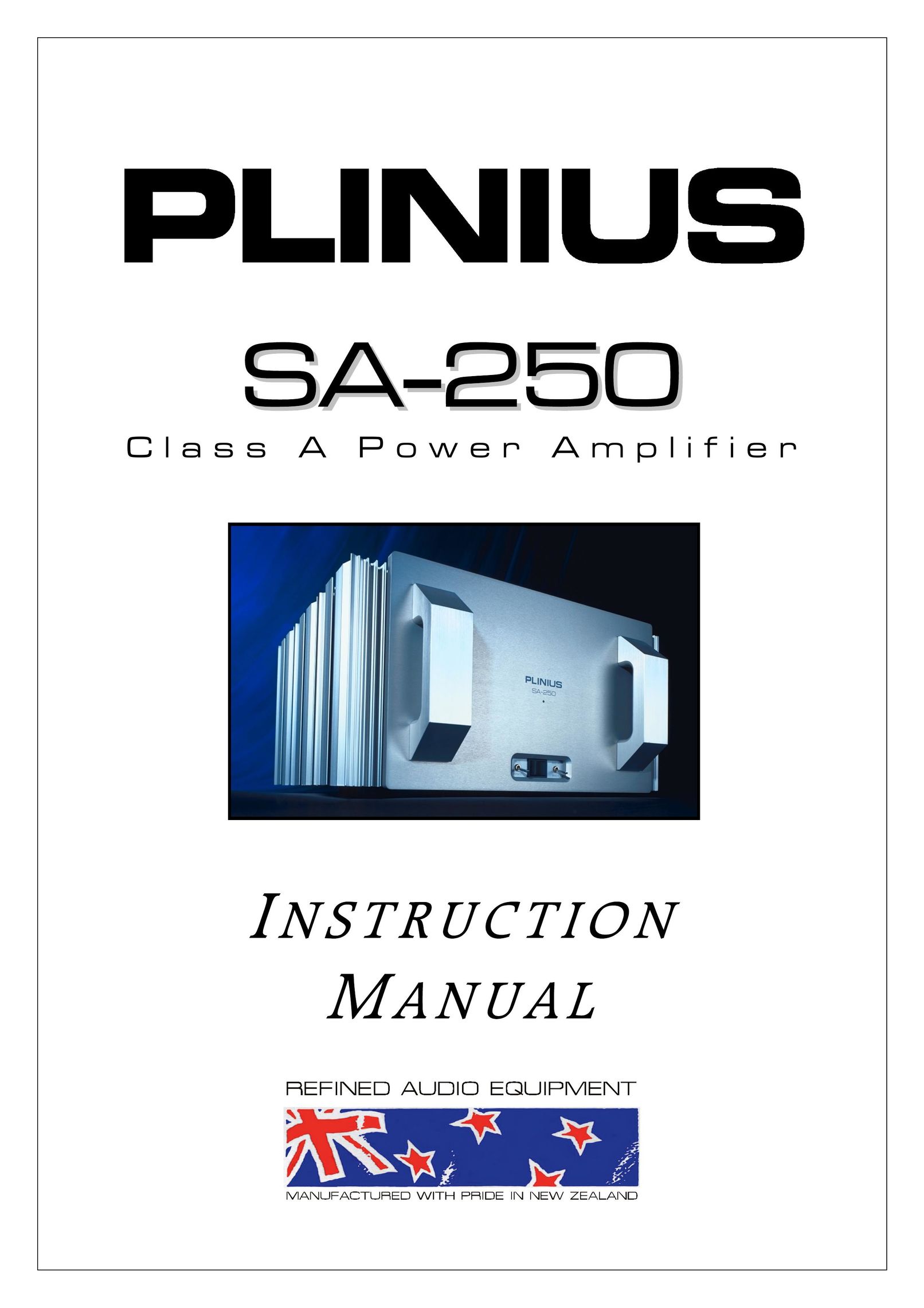 Plinius Audio SA-250 Stereo Amplifier User Manual