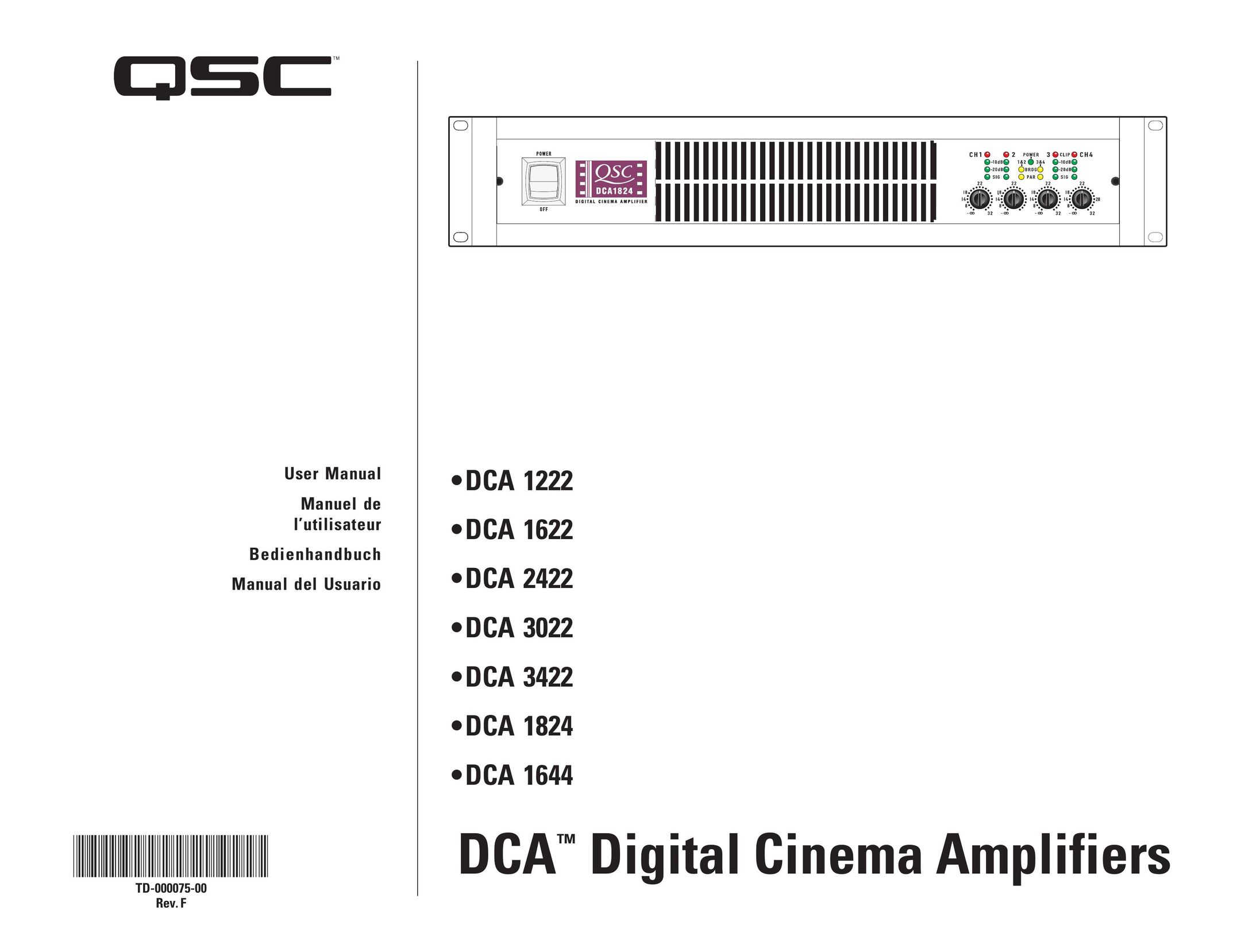 QSC Audio DCA 1644 Stereo Amplifier User Manual