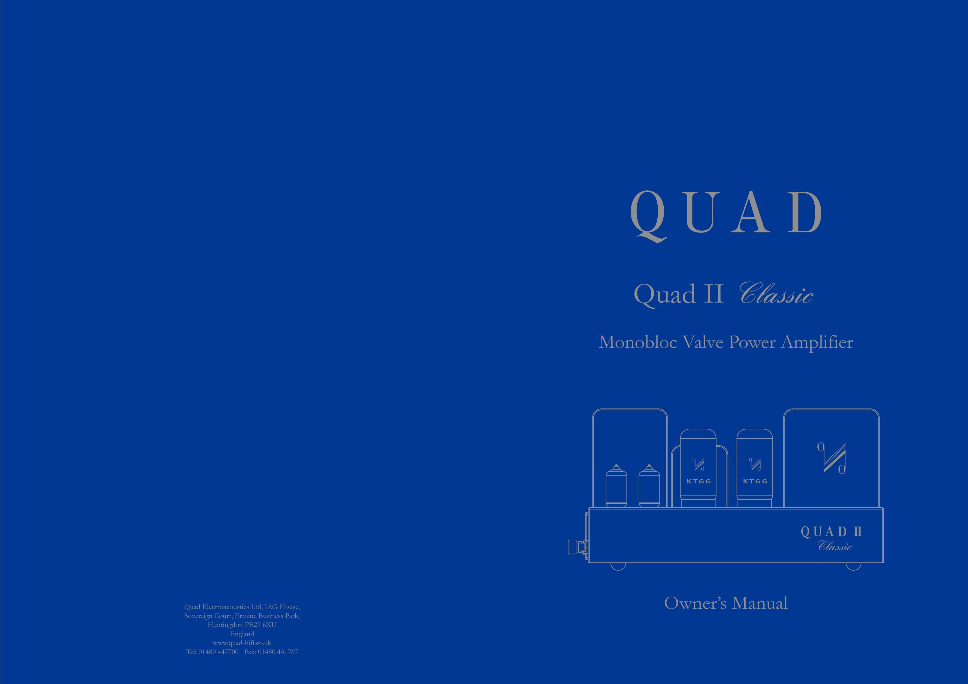 QUAD II Classic Stereo Amplifier User Manual
