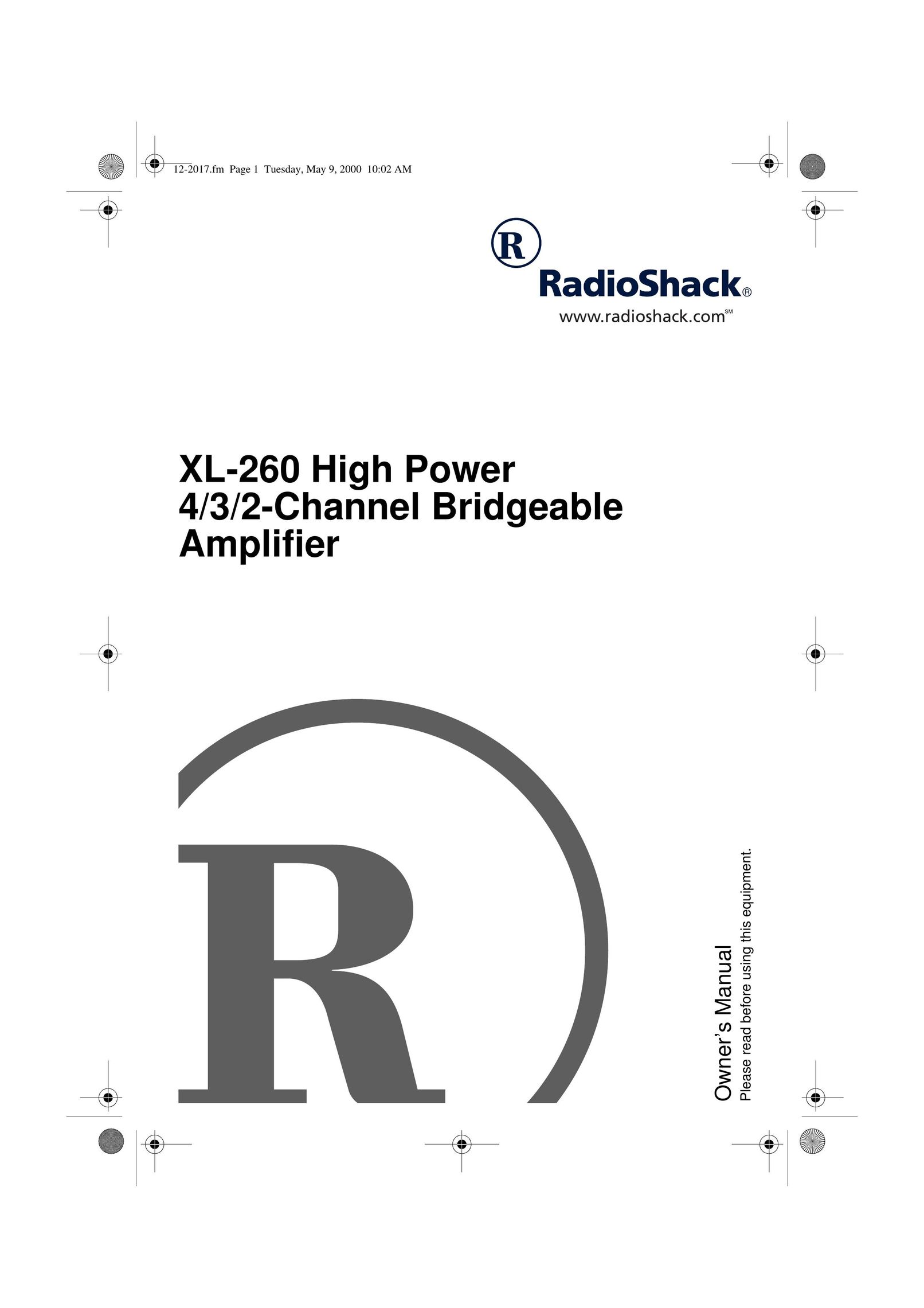 Radio Shack XL-260 Stereo Amplifier User Manual