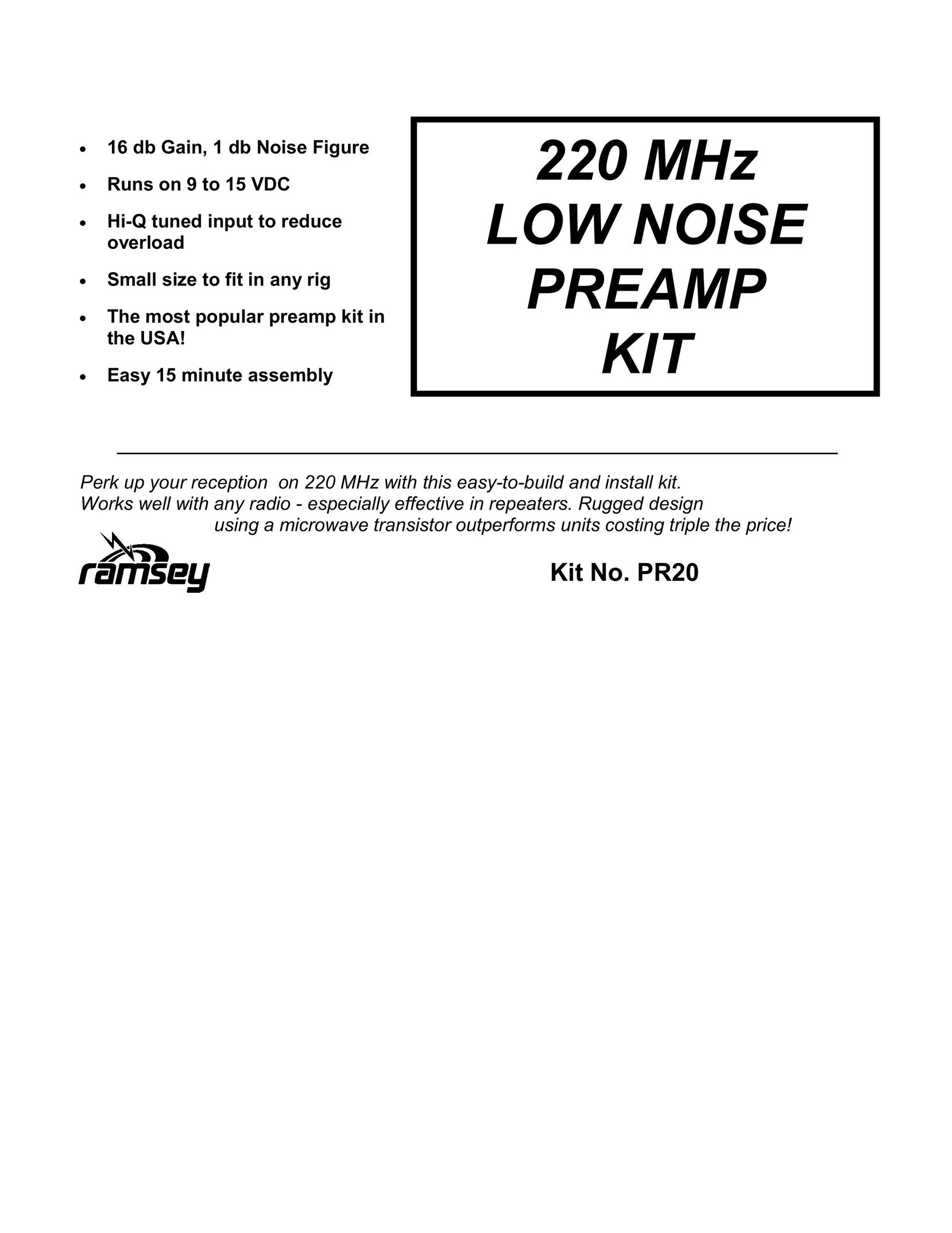 Ramsey Electronics PR20 Stereo Amplifier User Manual