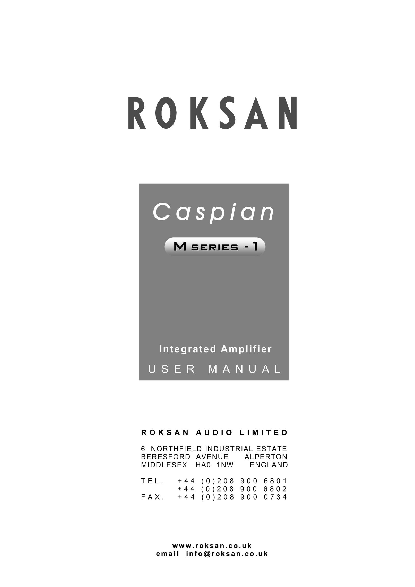 Roksan Audio M series -1 Stereo Amplifier User Manual