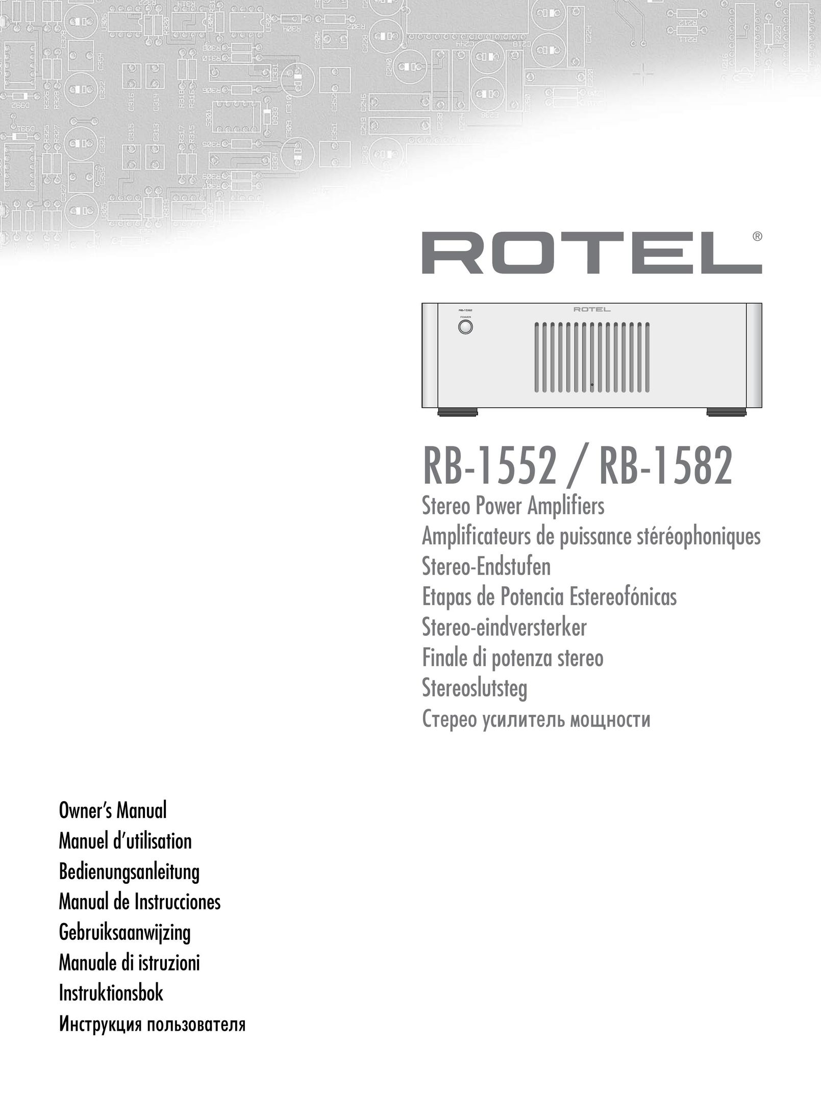 Rotel RB-1552 Stereo Amplifier User Manual