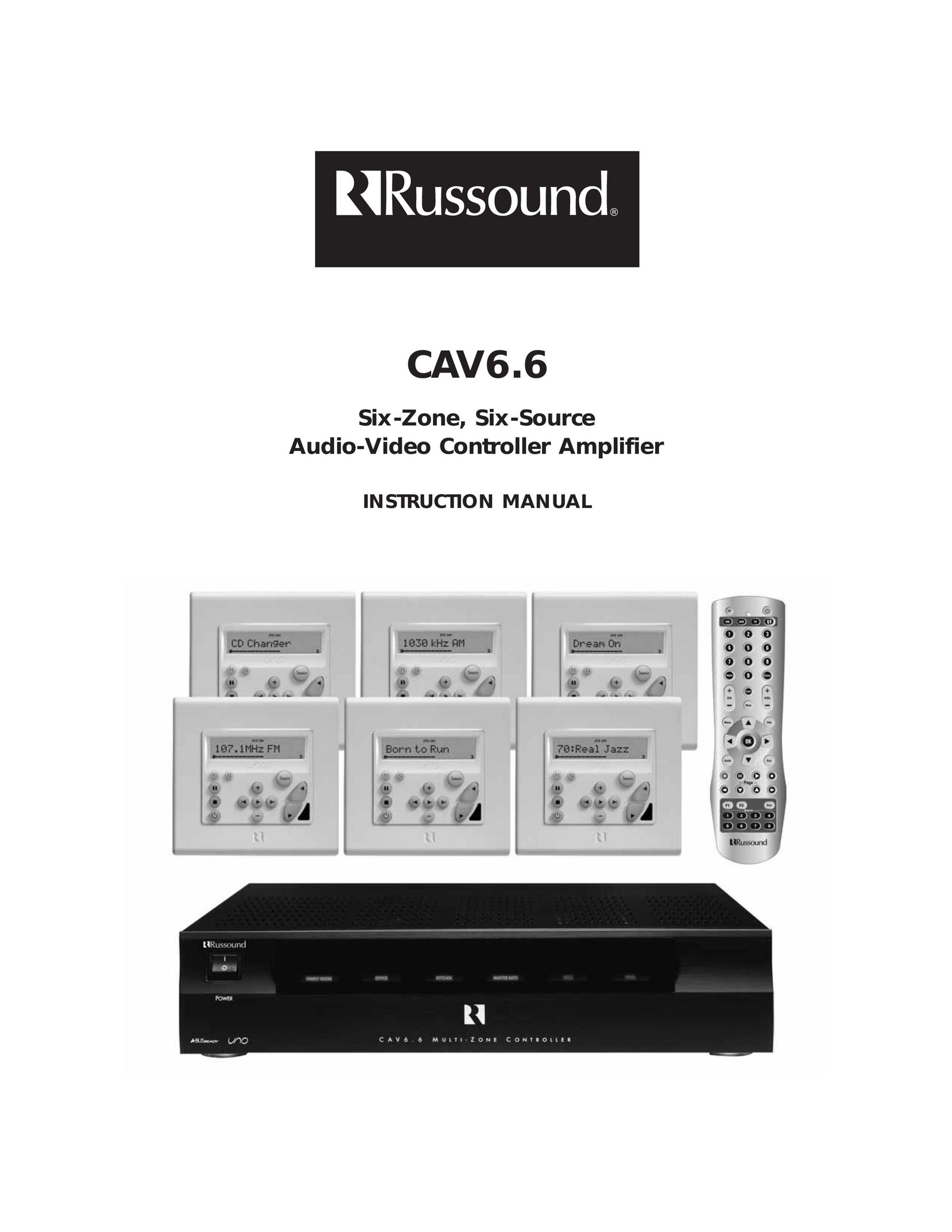 Russound CAV6.6 Six-Zone Stereo Amplifier User Manual