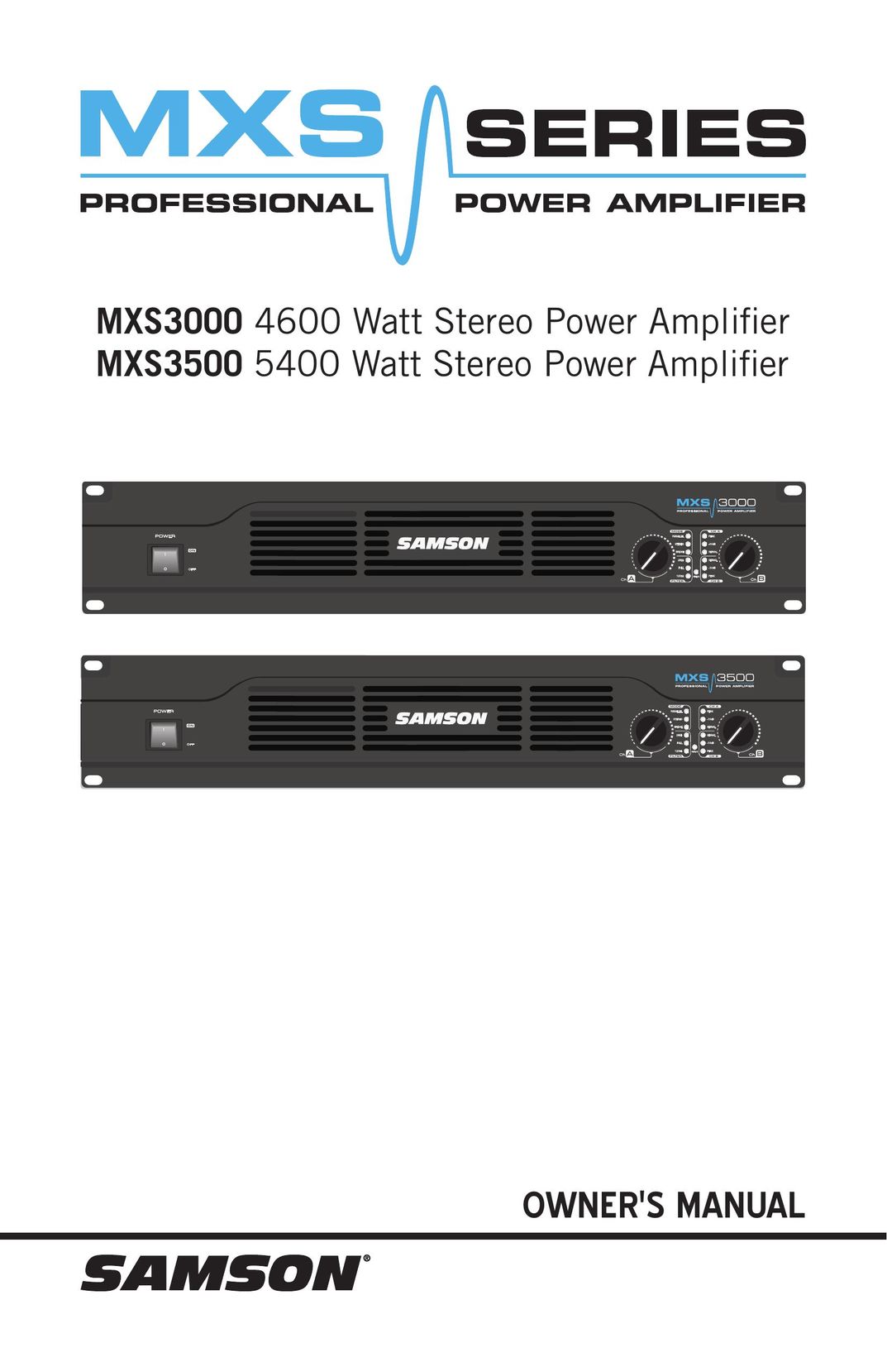Samson MXS3500 Stereo Amplifier User Manual