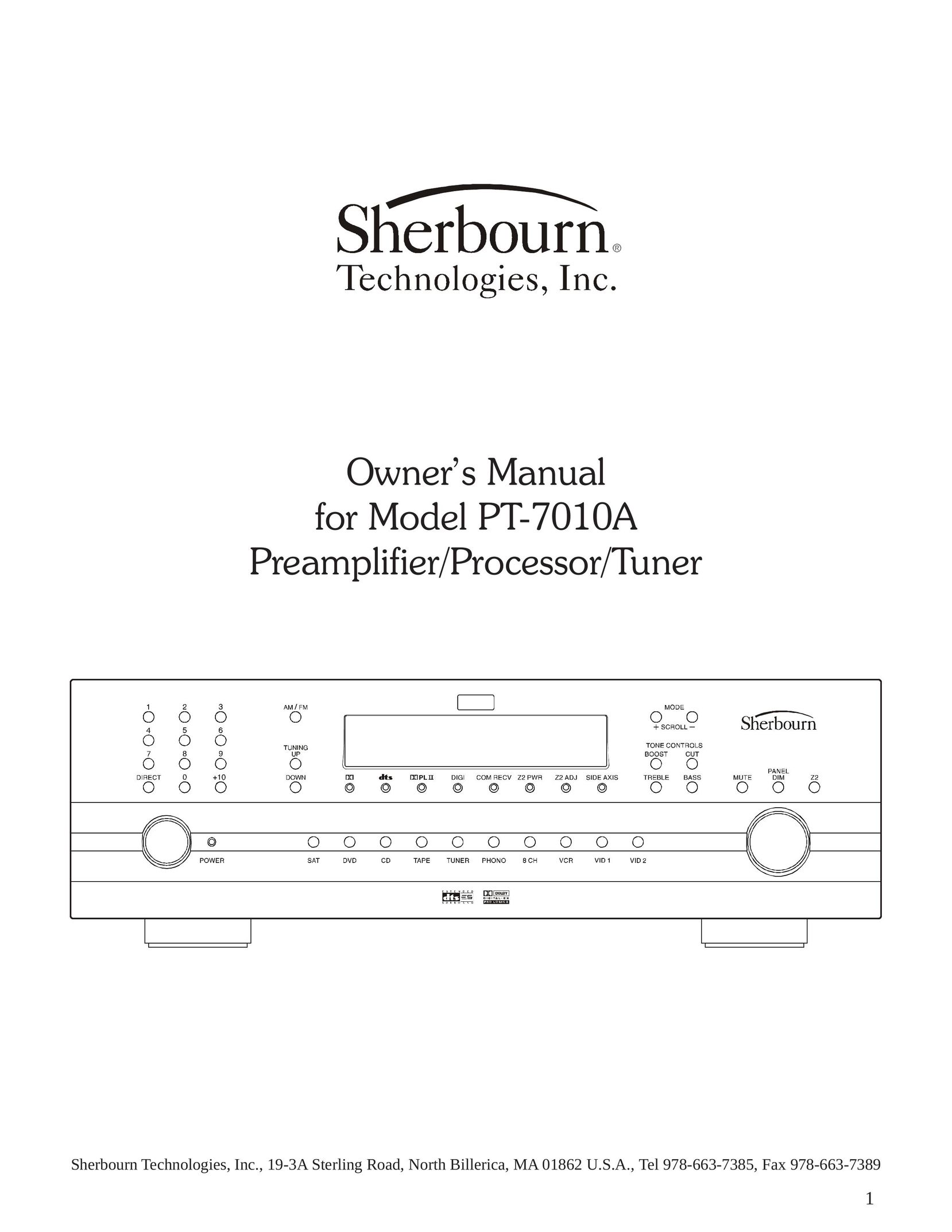 Sherbourn Technologies PT-7010A Stereo Amplifier User Manual