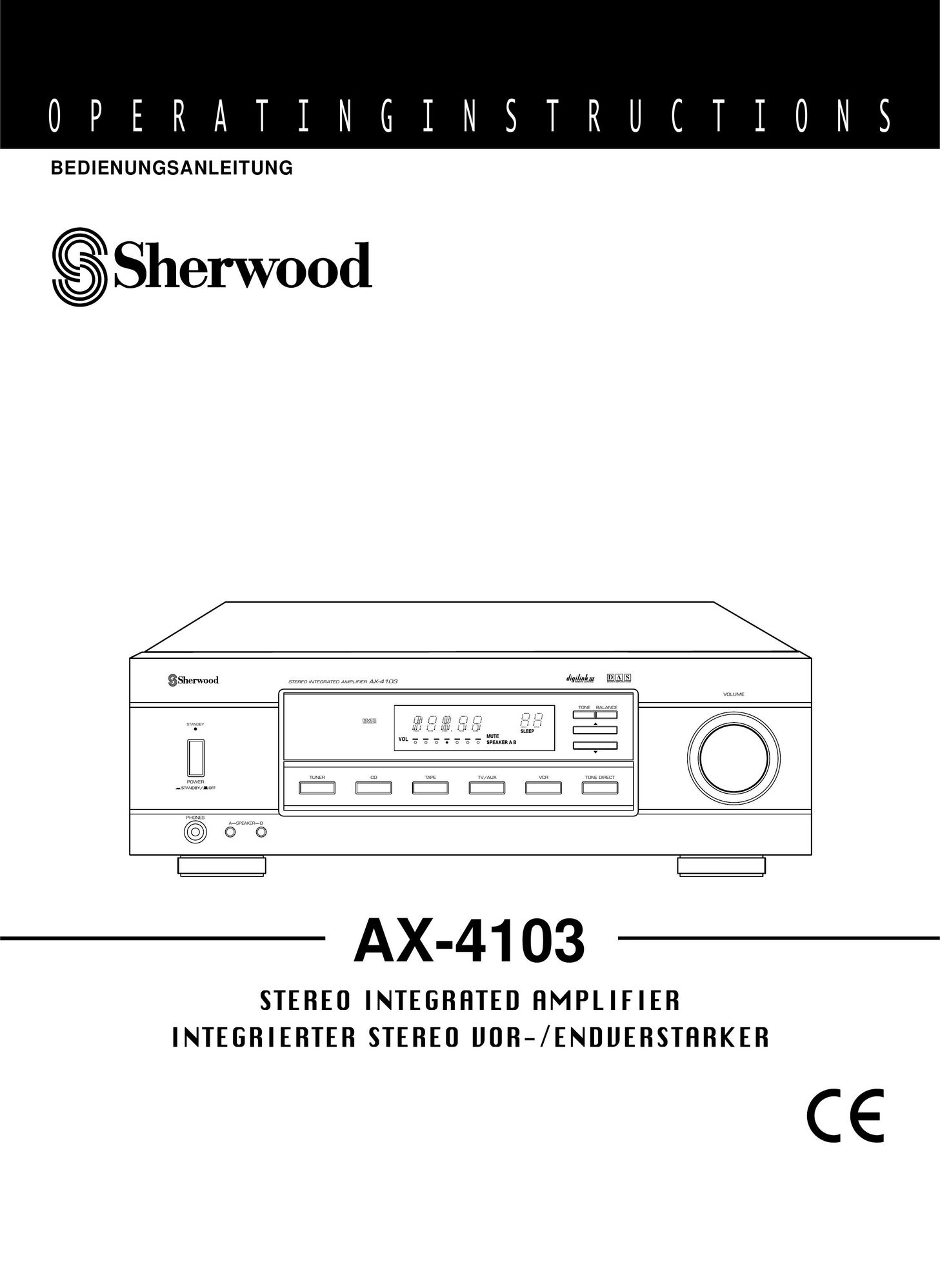 Sherwood AX-4103 Stereo Amplifier User Manual