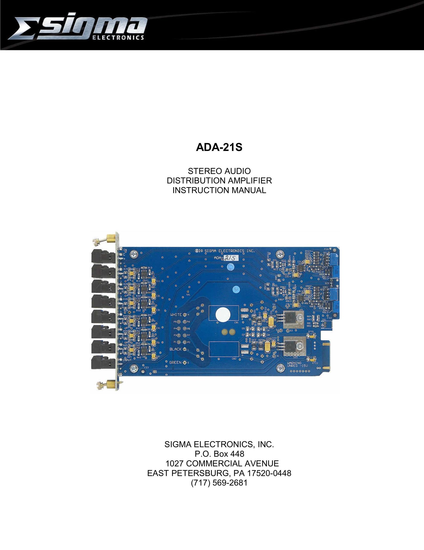 Sigma ADA-21S Stereo Amplifier User Manual